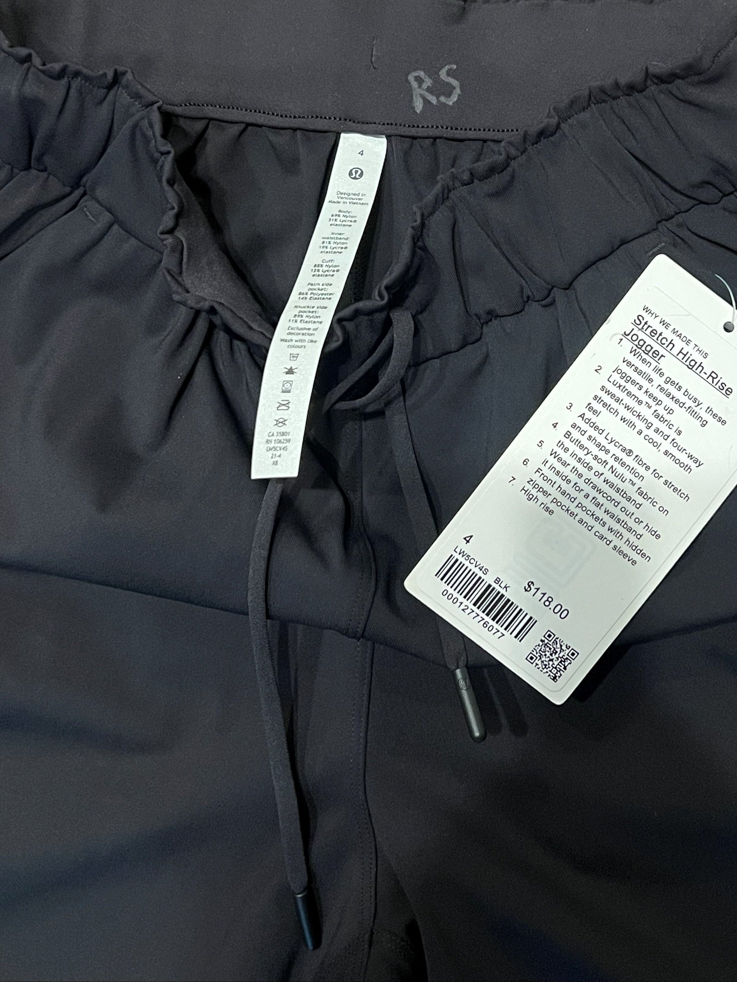 Lululemon Stretch High-Rise Jogger Black Size 4 NWT
