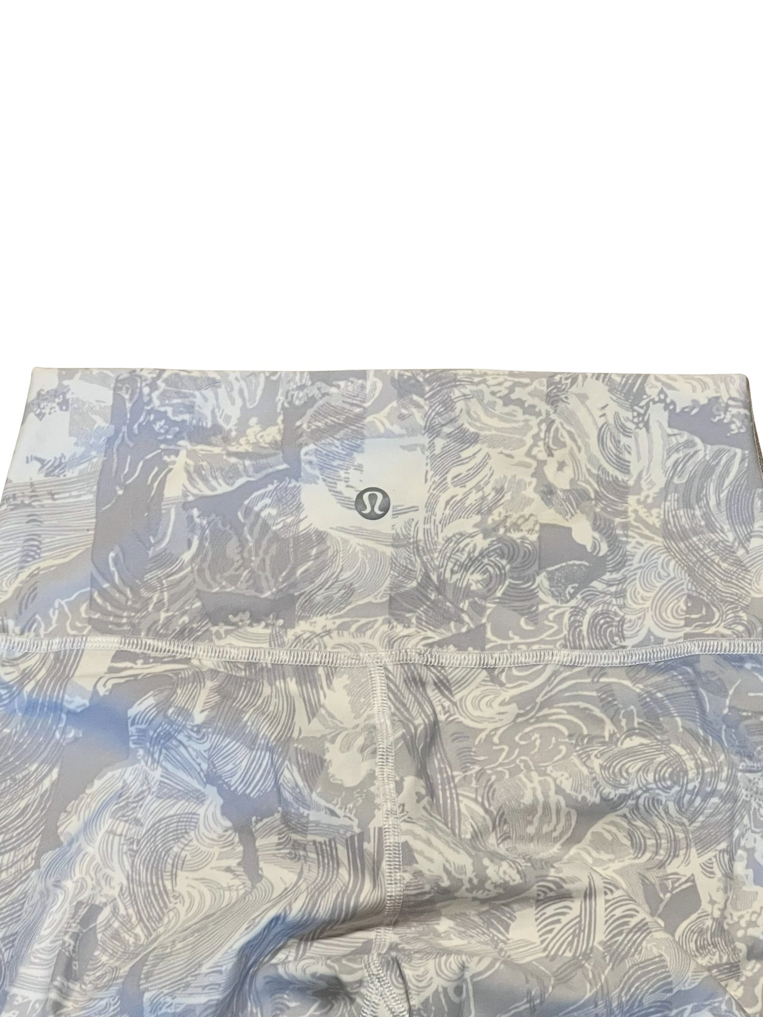 Lululemon Leggings Grey White Abstract Print Cropped