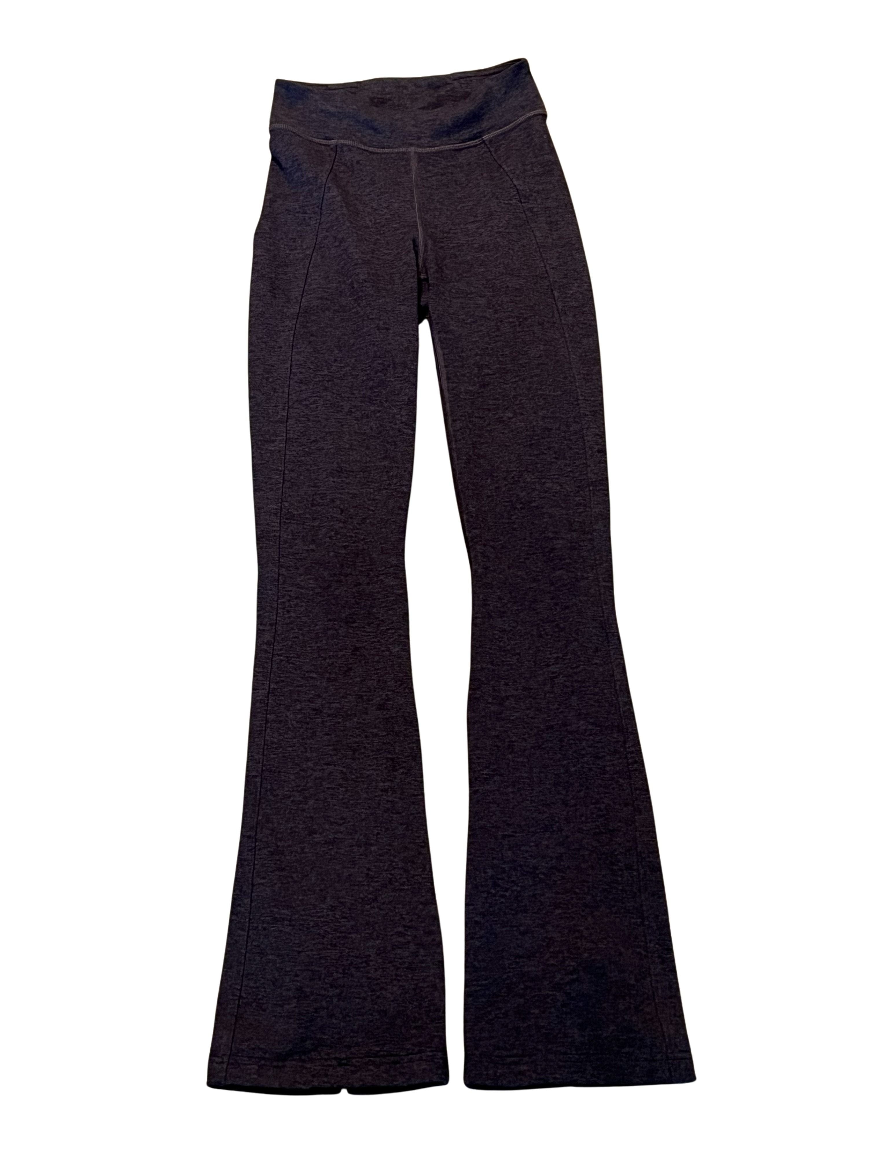 Lululemon Groove Flare Leggings - Heathered Purple/Black, Size 2