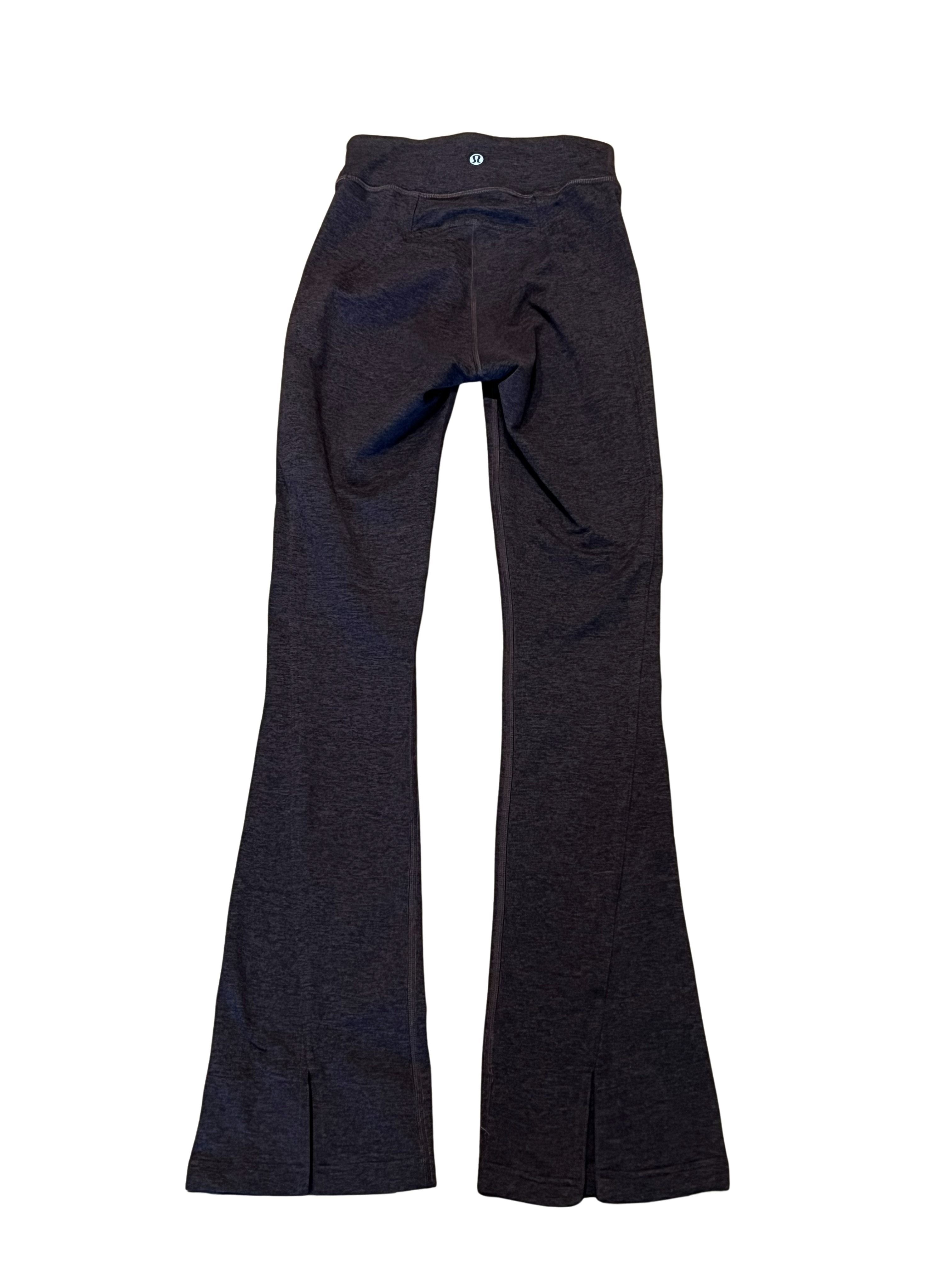 Lululemon Groove Flare Leggings - Heathered Purple/Black, Size 2