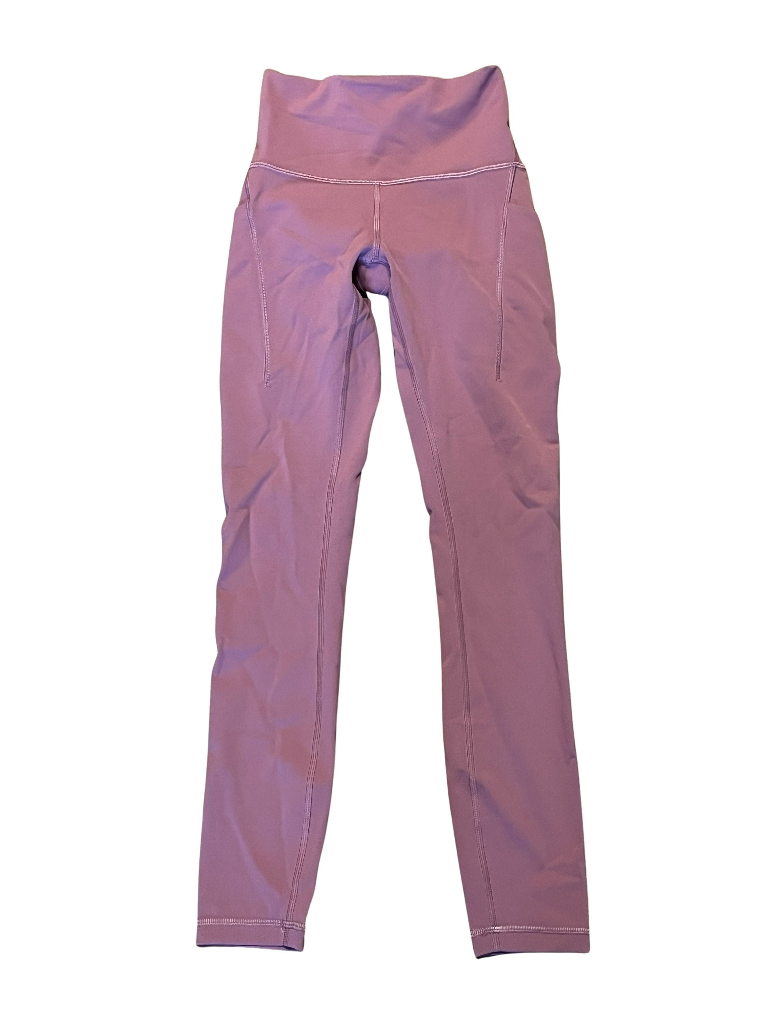 Lululemon Women's High-Waisted Leggings - Mauve Purple with Pockets