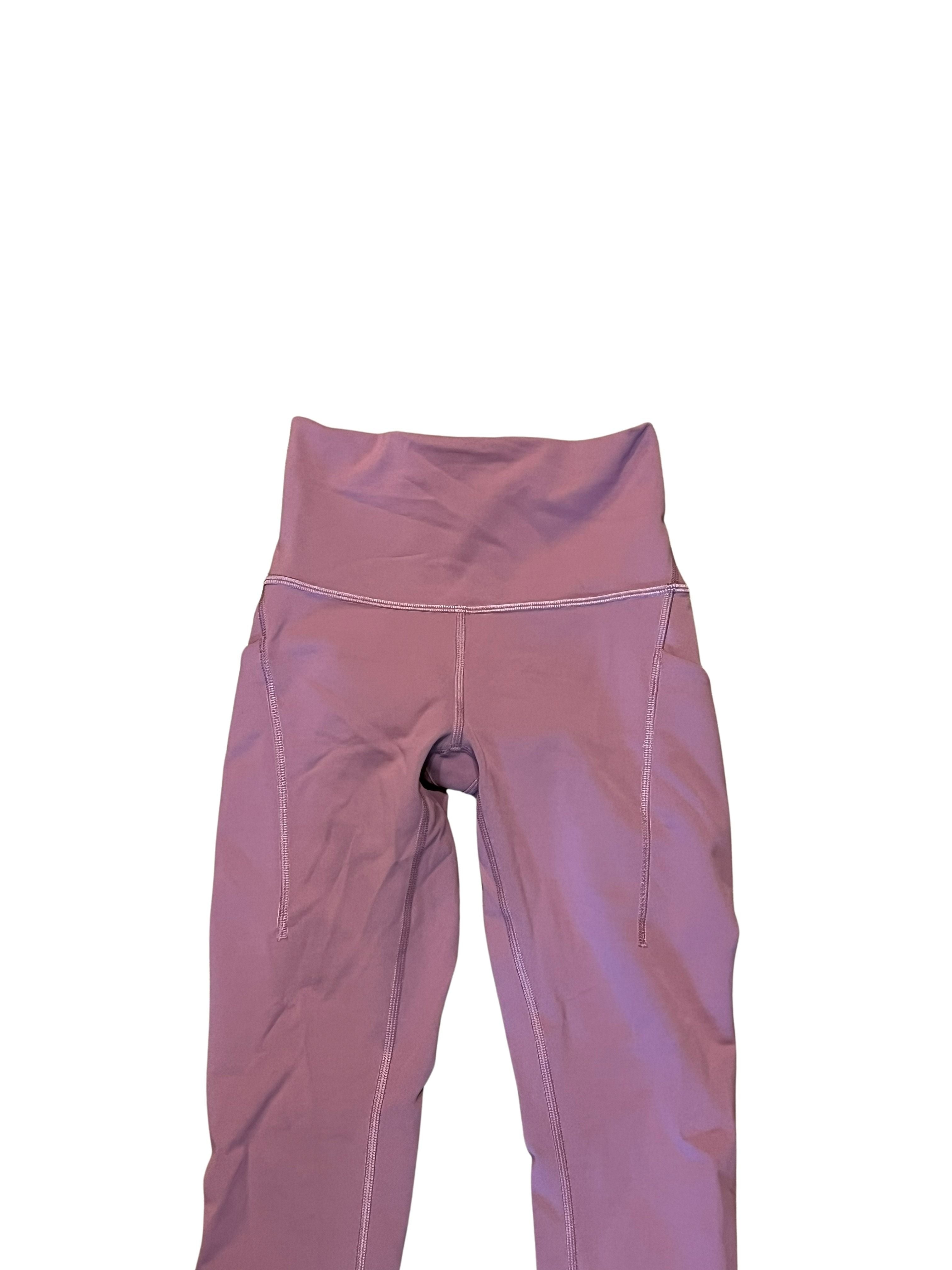 Lululemon Women's High-Waisted Leggings - Mauve Purple with Pockets