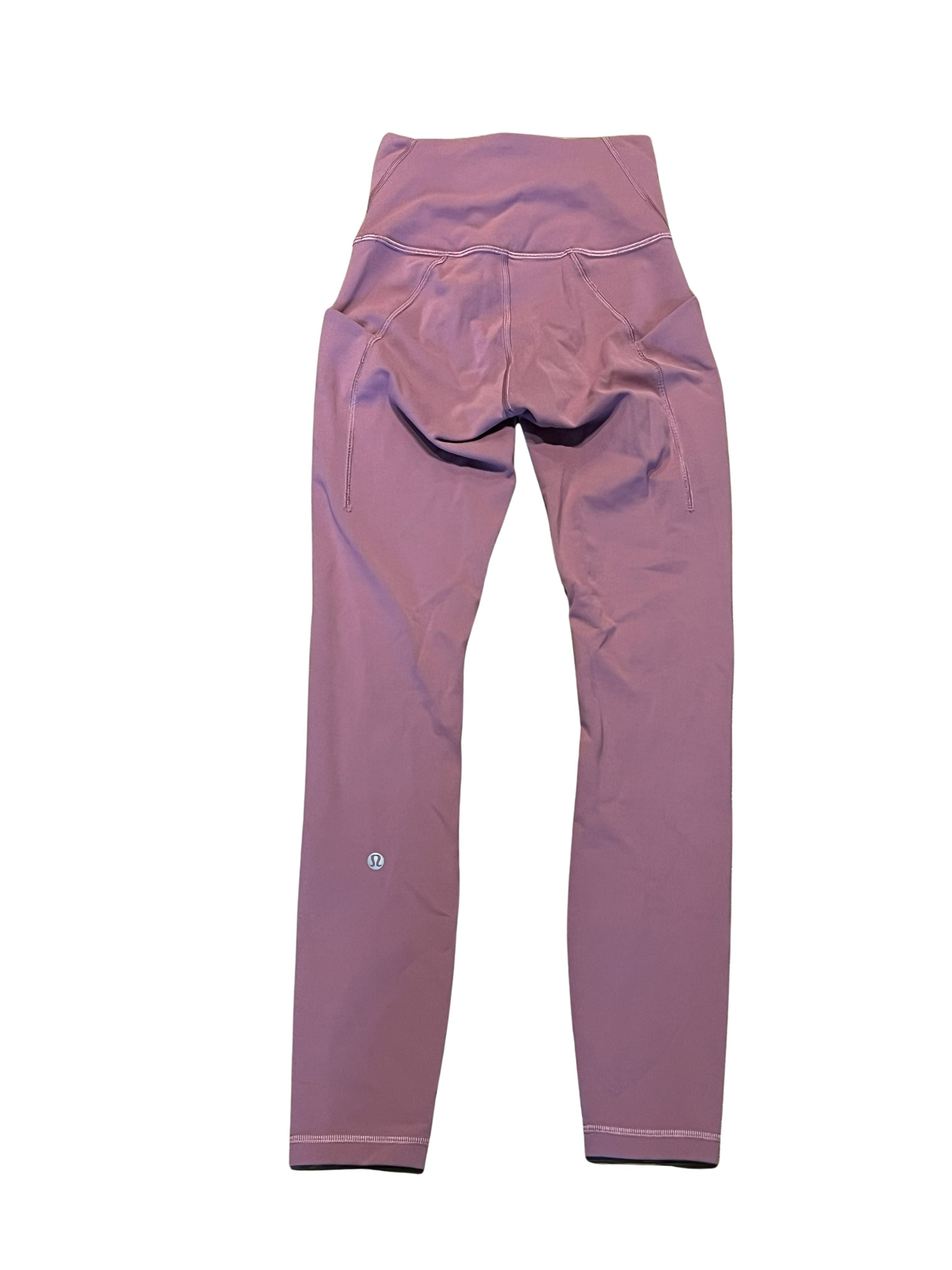 Lululemon Women's High-Waisted Leggings - Mauve Purple with Pockets