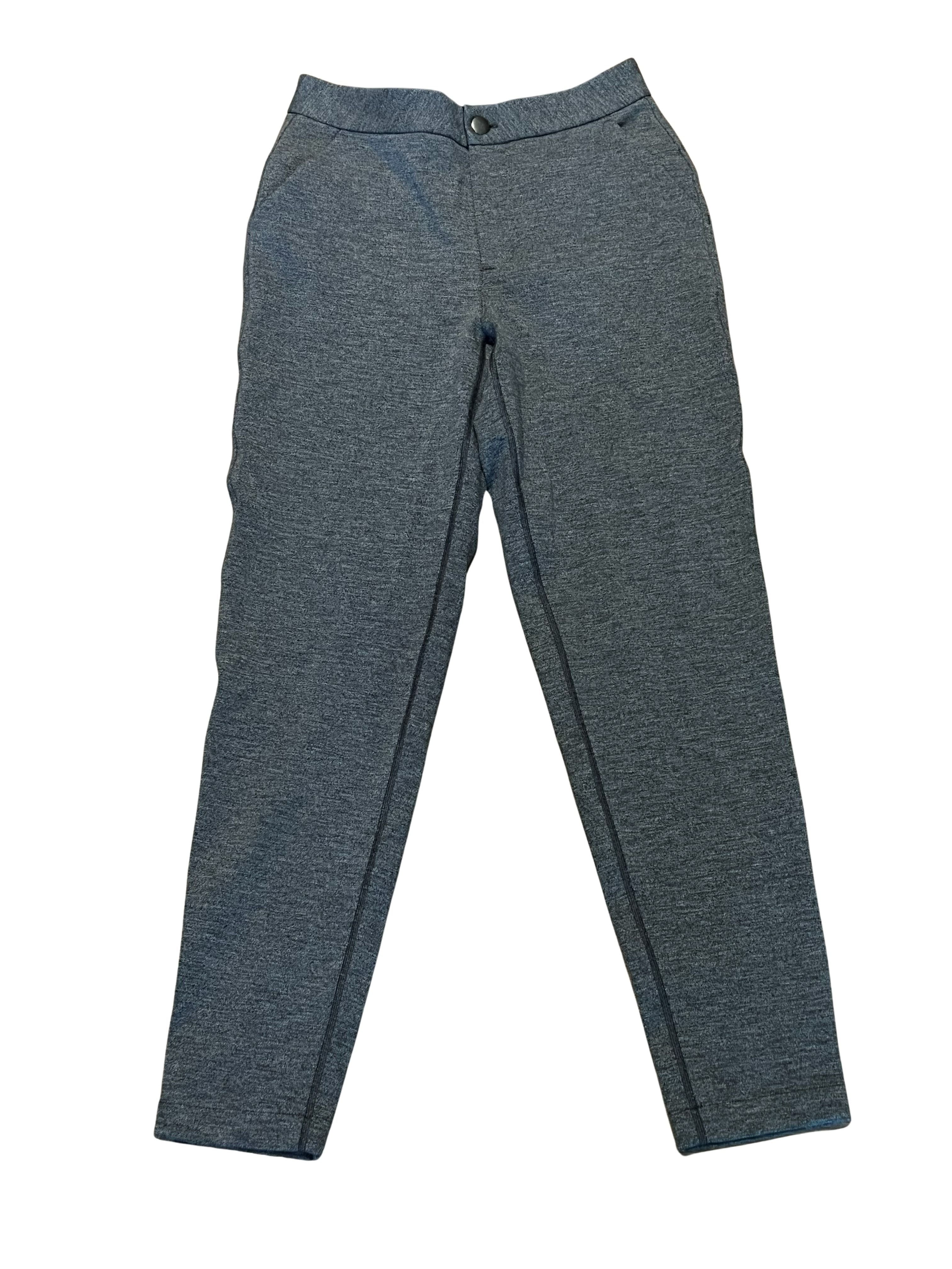 Lululemon Heathered Gray Slim Fit Pants with Snap Closure