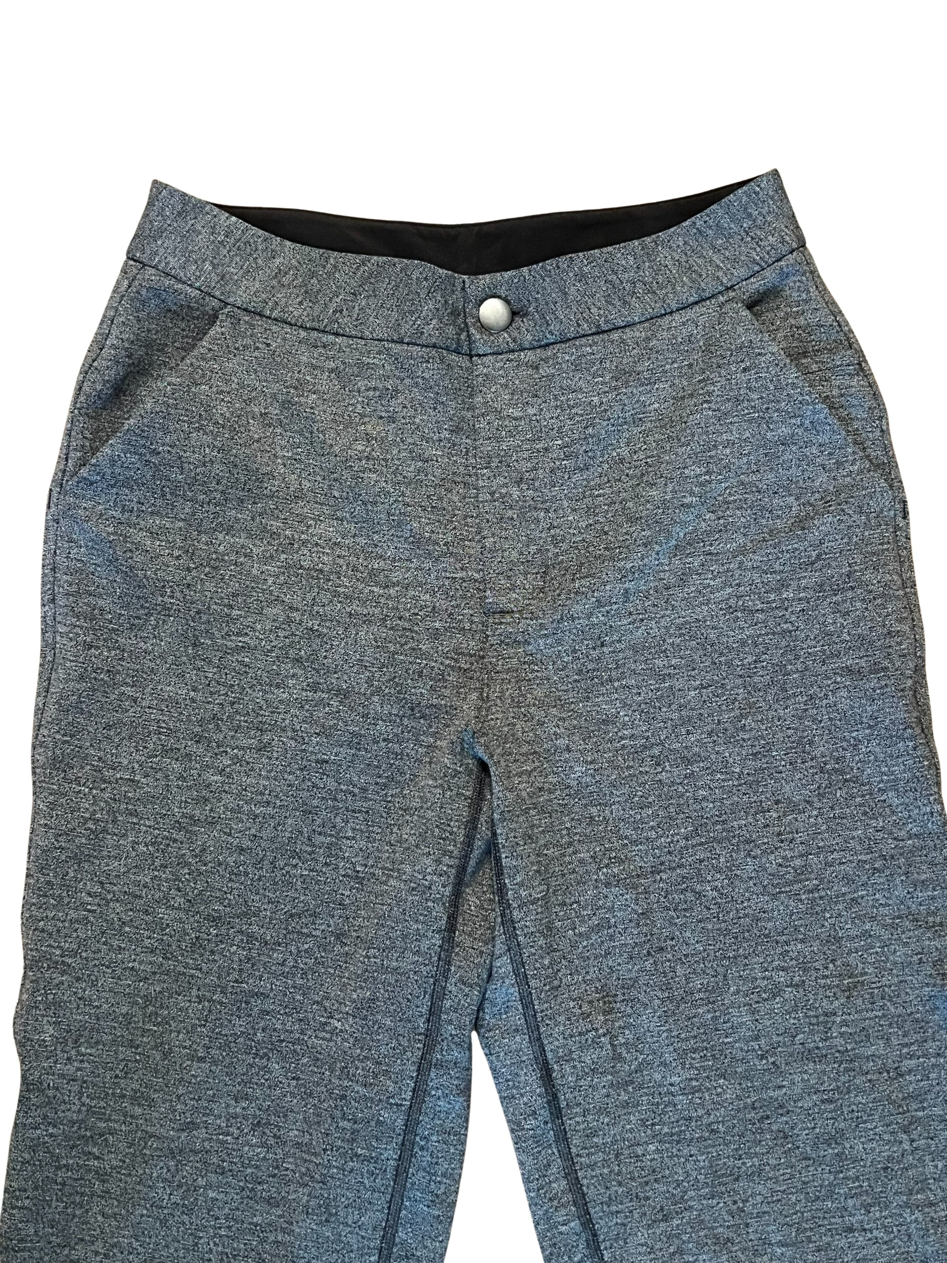 Lululemon Heathered Gray Slim Fit Pants with Snap Closure