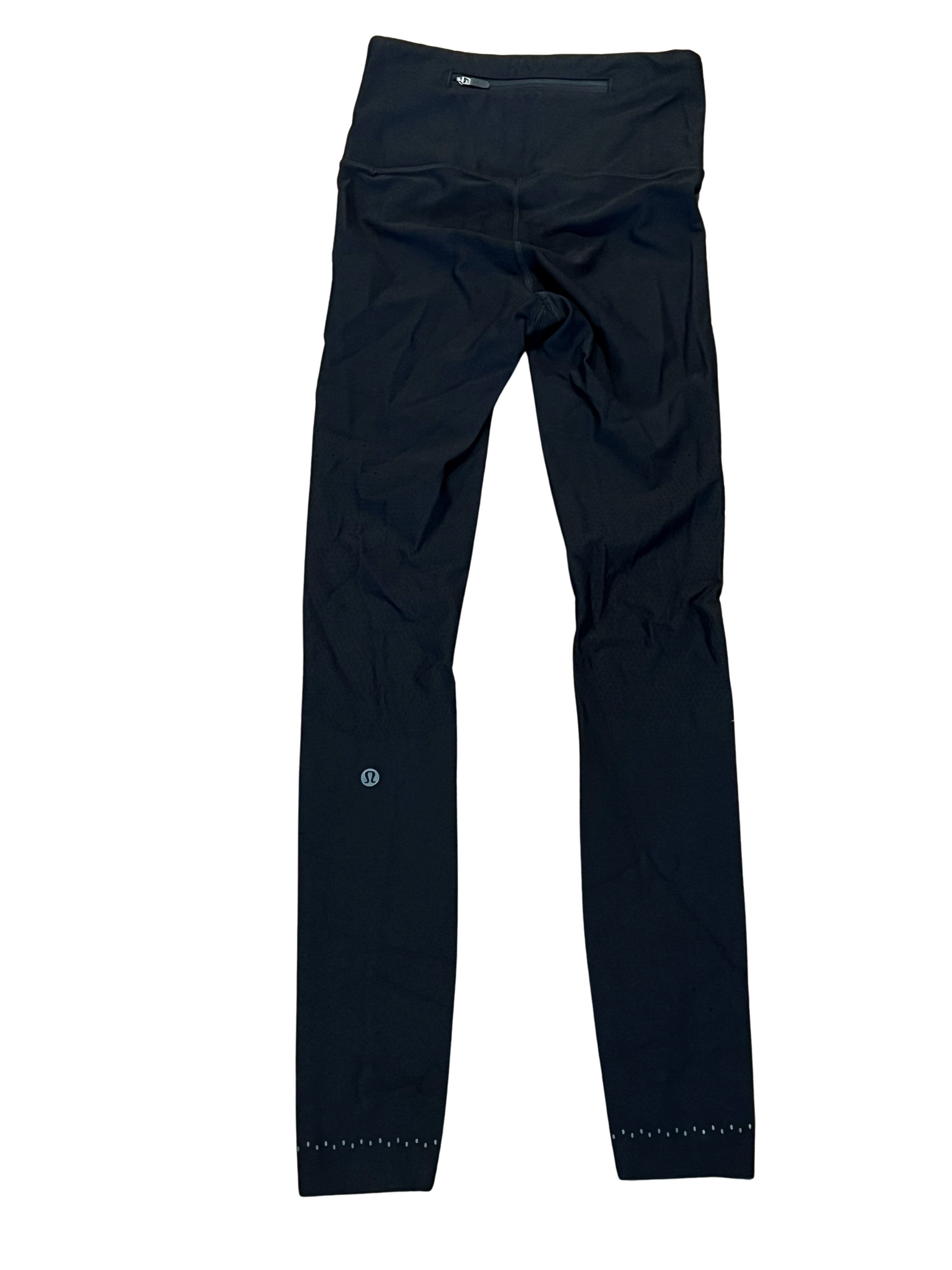 Lululemon Black High-Waist Leggings with Reflective Detail
