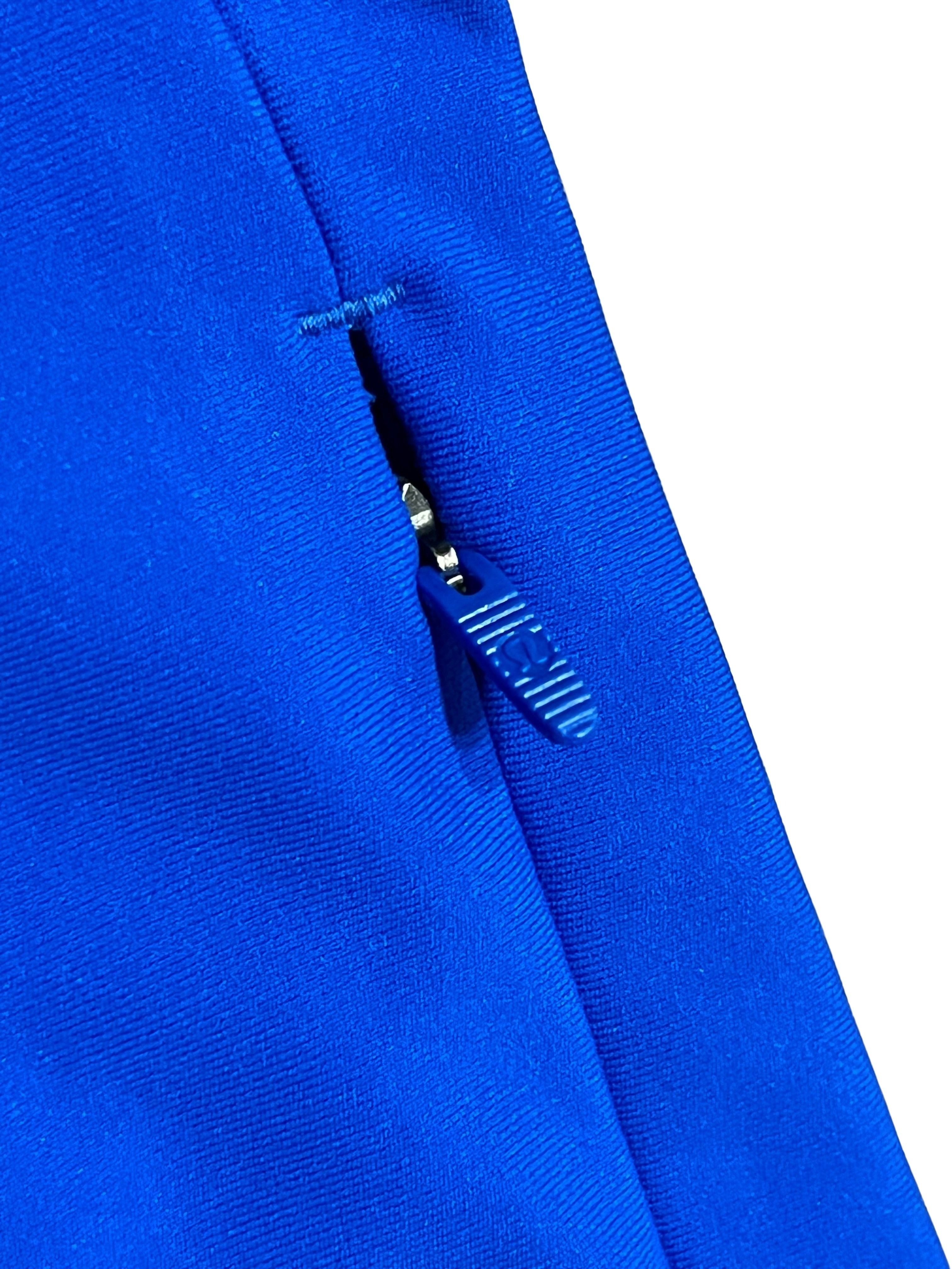 Lululemon Blue Leggings with Side Pocket and Zipper Detail