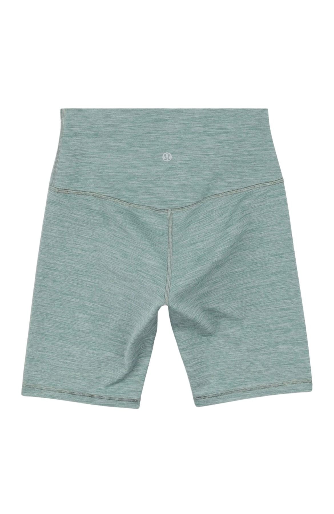 Lululemon Sage Green Heather High-Waisted Biker Shorts