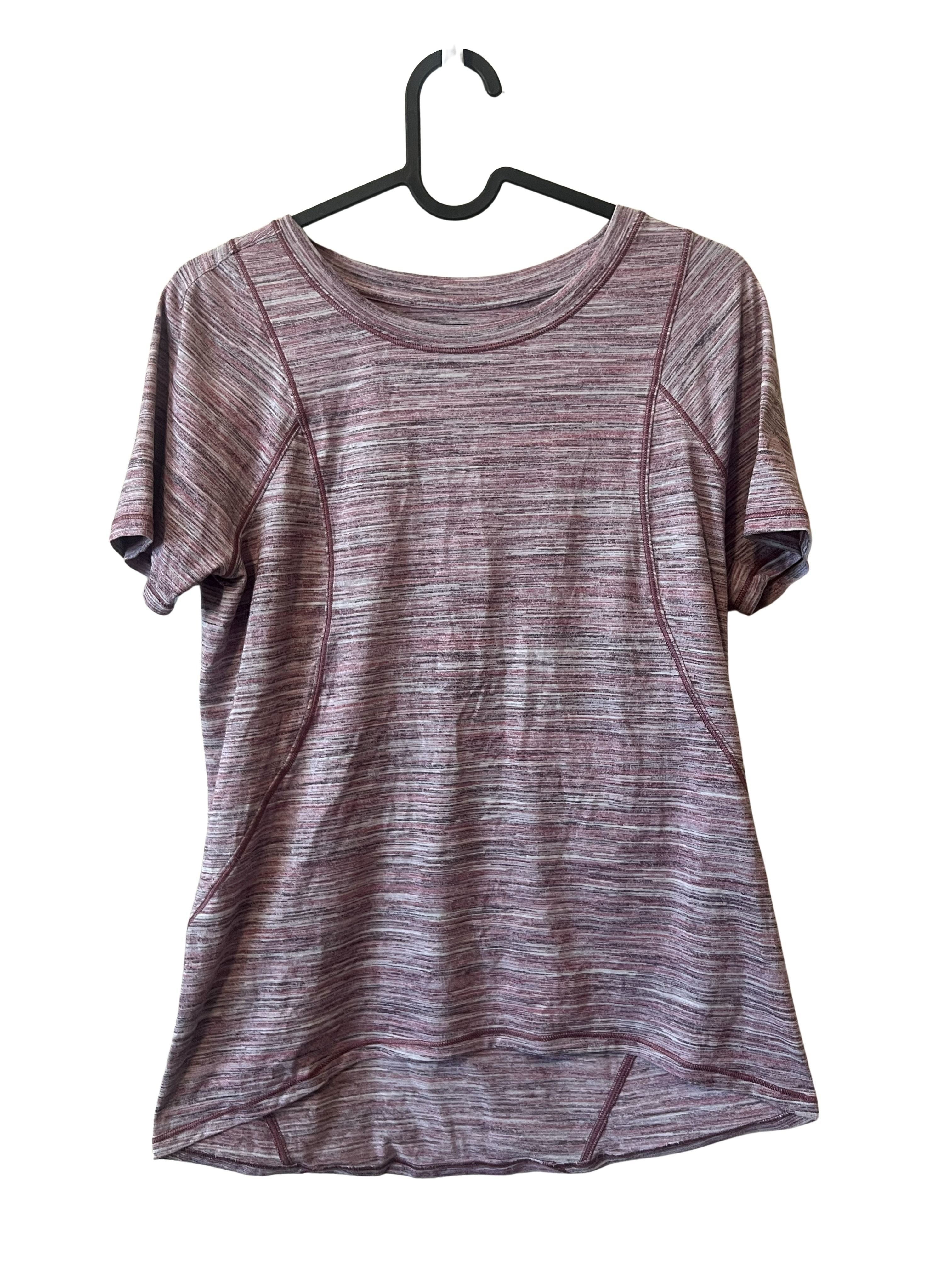 Lululemon Women's Short Sleeve Athletic Top Burgundy Space-Dye