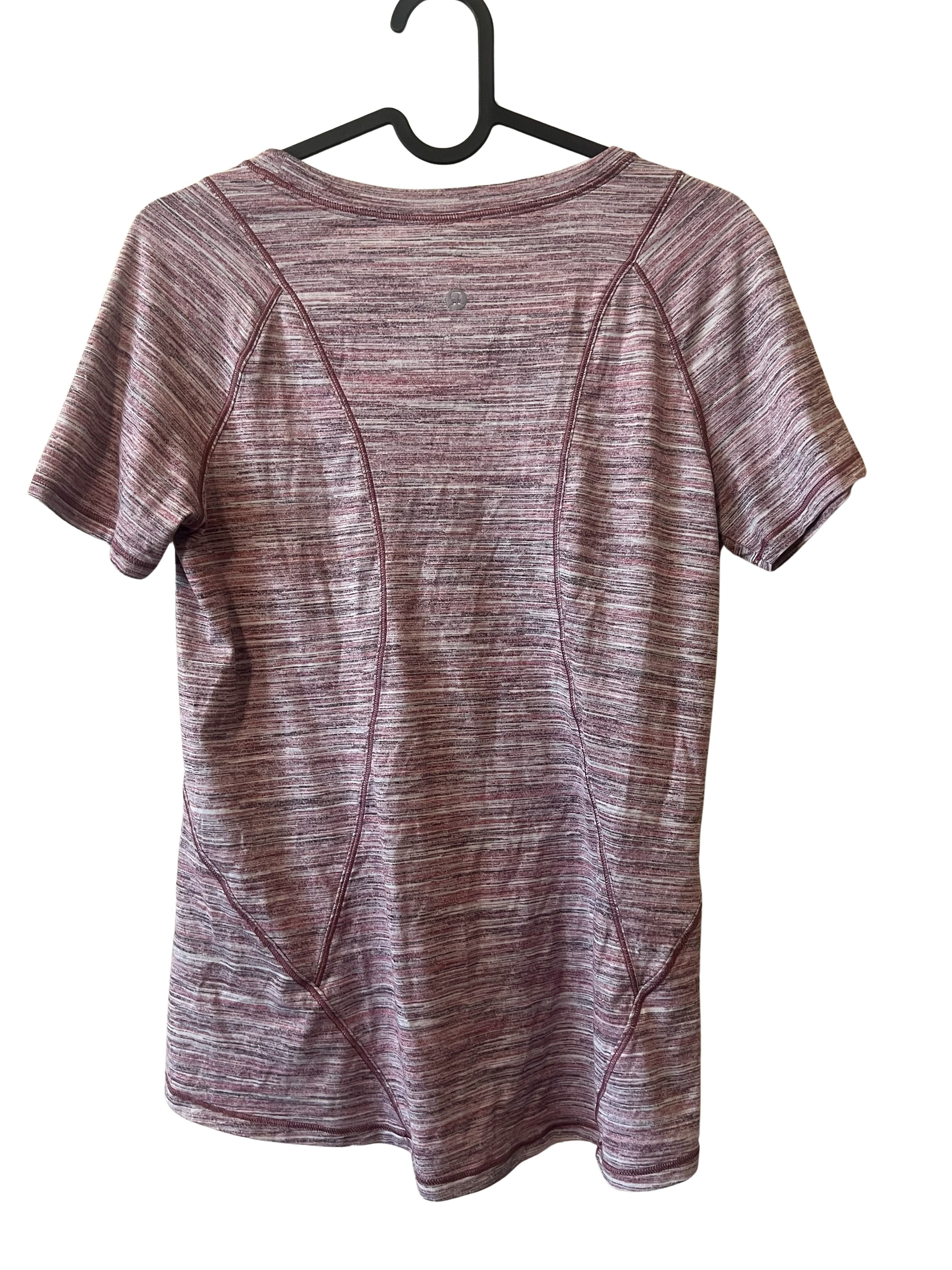 Lululemon Women's Short Sleeve Athletic Top Burgundy Space-Dye