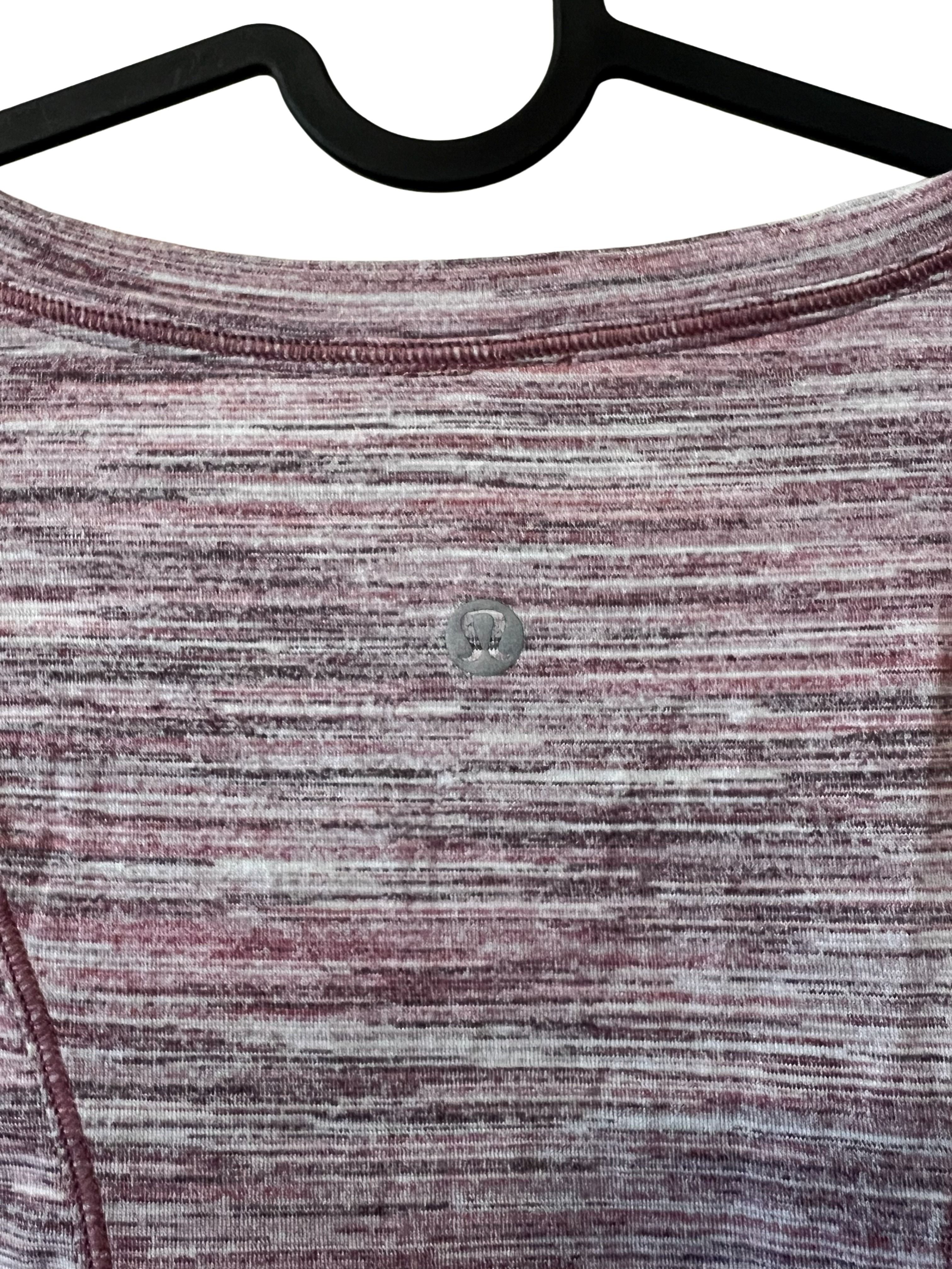Lululemon Women's Short Sleeve Athletic Top Burgundy Space-Dye