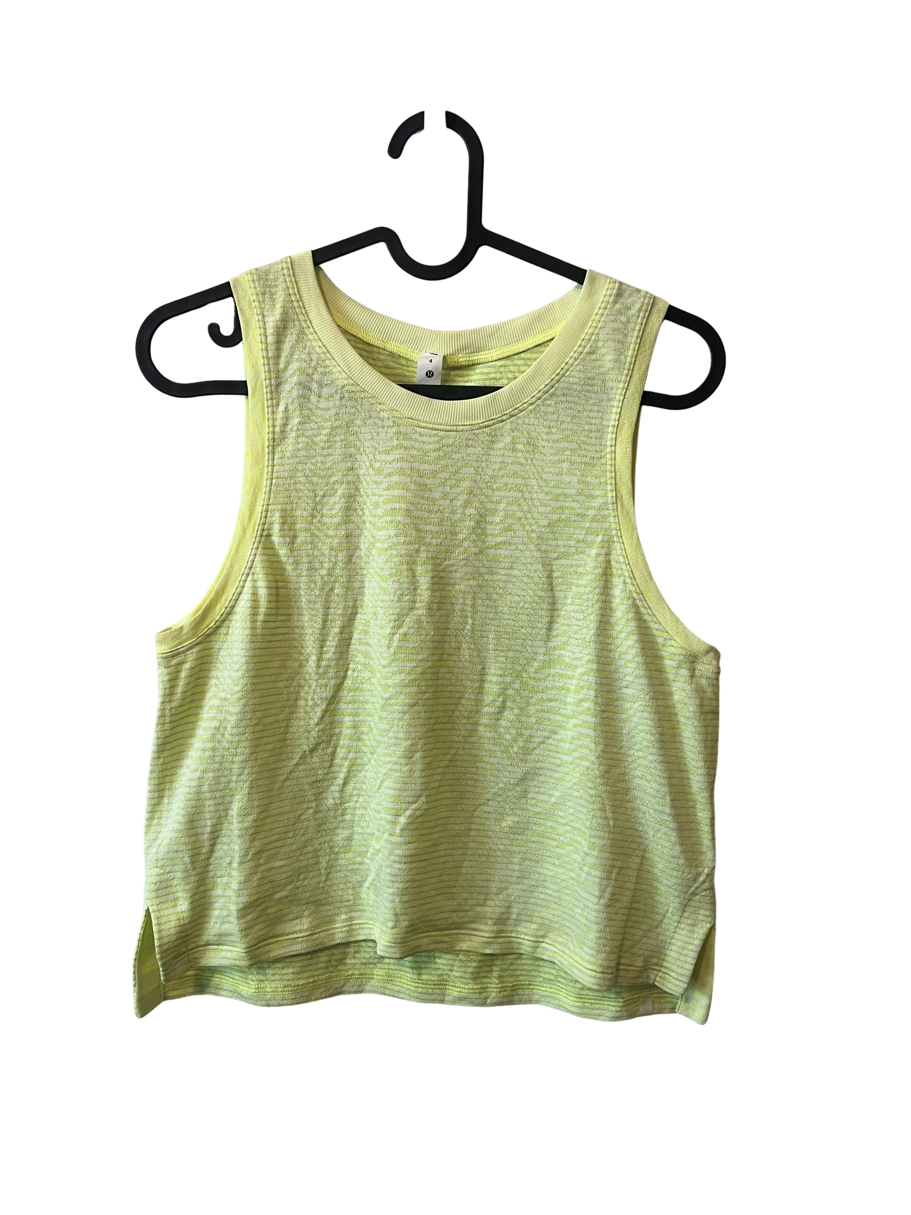 Lululemon Women's Size 4 Neon Yellow Cropped Tank Top