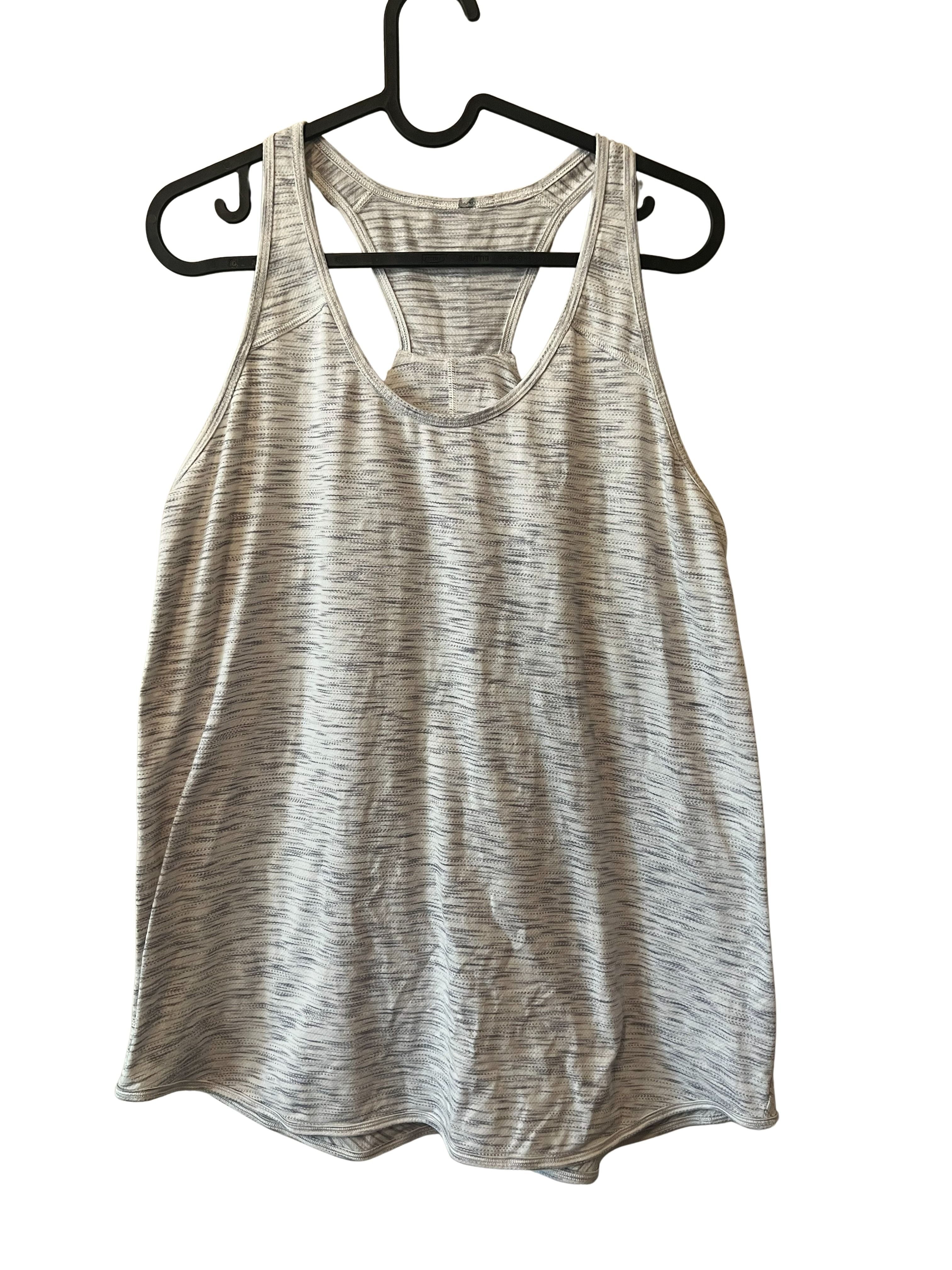 Lululemon Racerback Tank Top White Grey Space Dye Print
