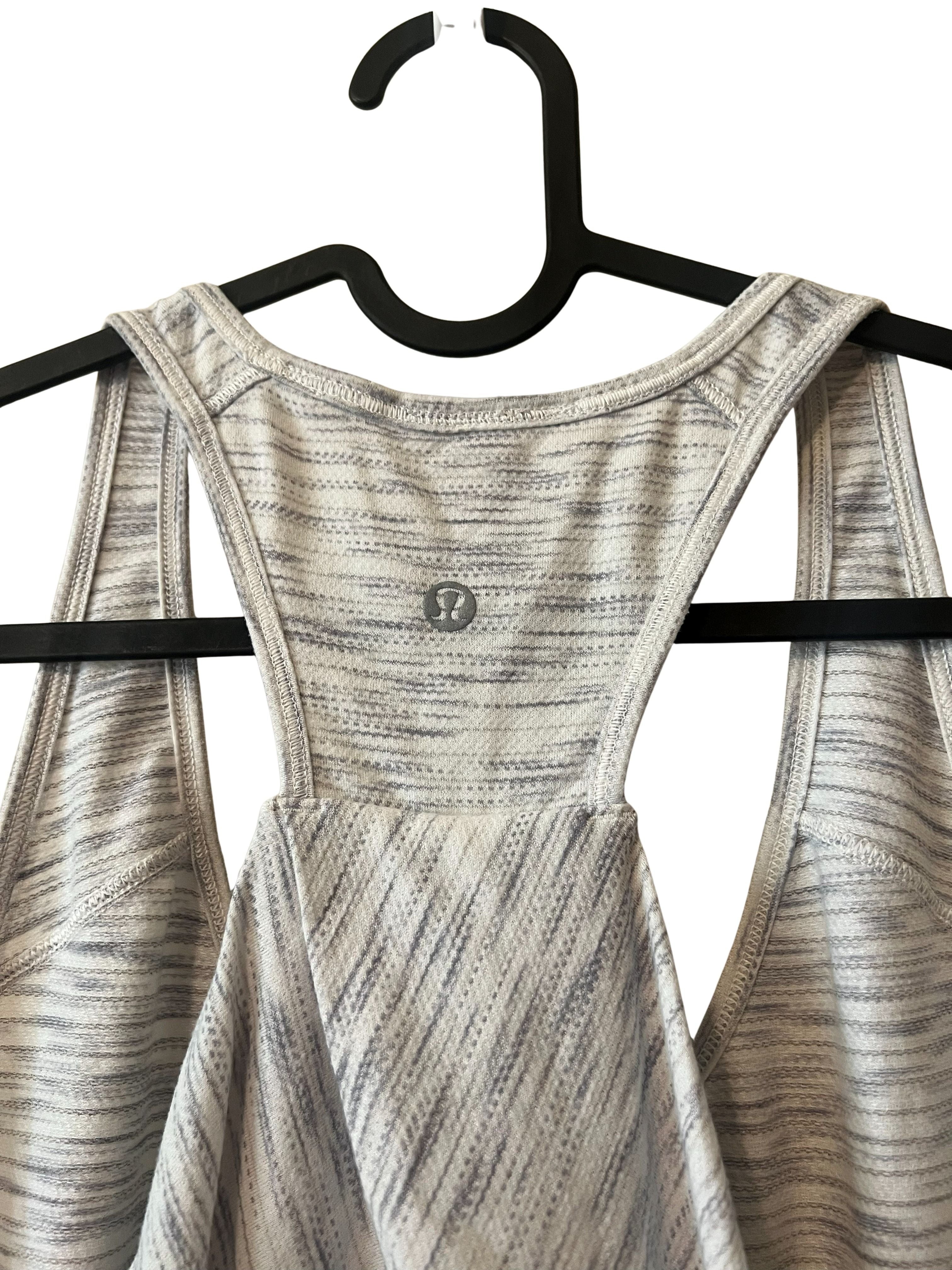 Lululemon Racerback Tank Top White Grey Space Dye Print