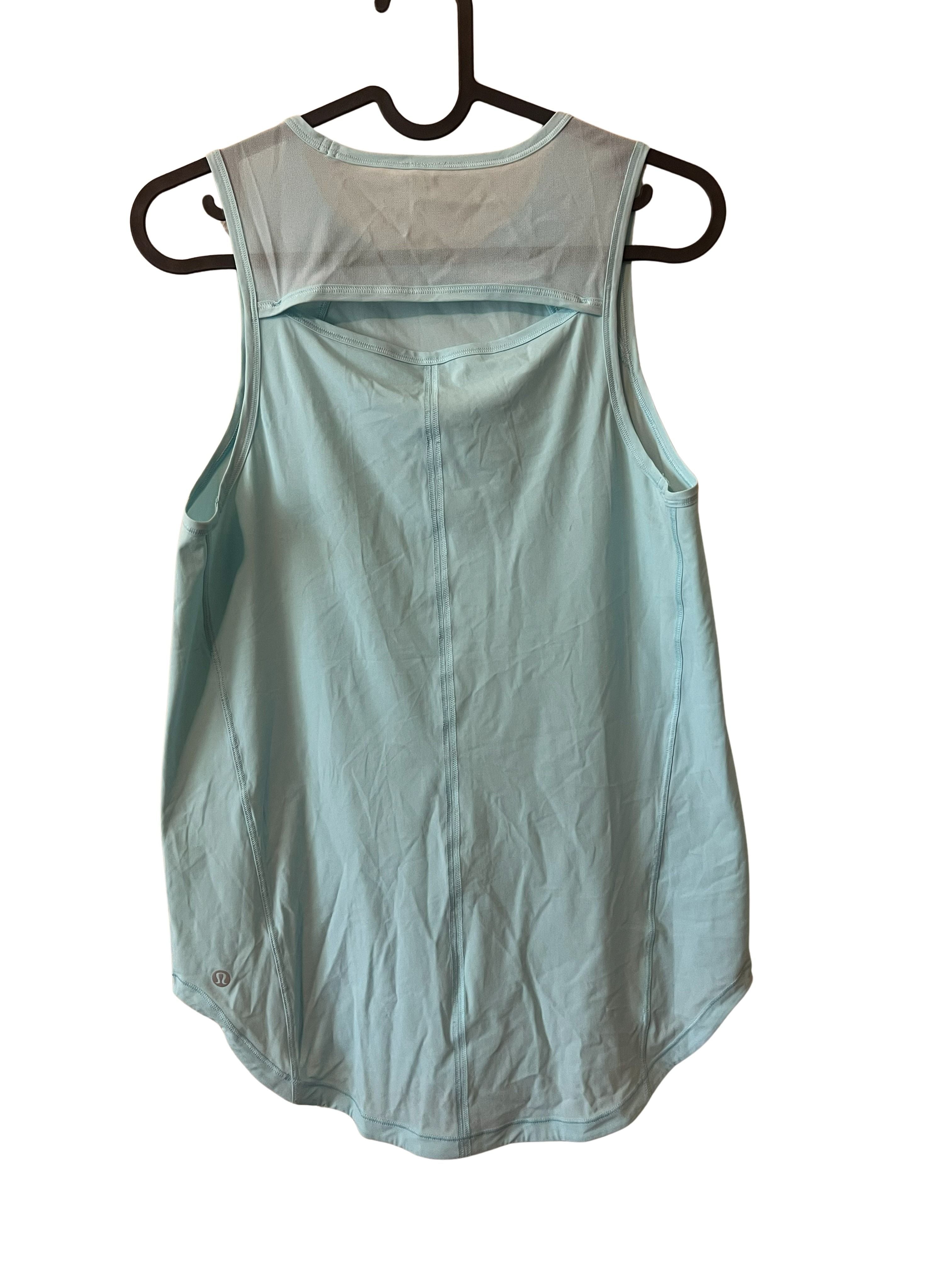 Lululemon Light Blue Mesh Panel Racerback Tank Top