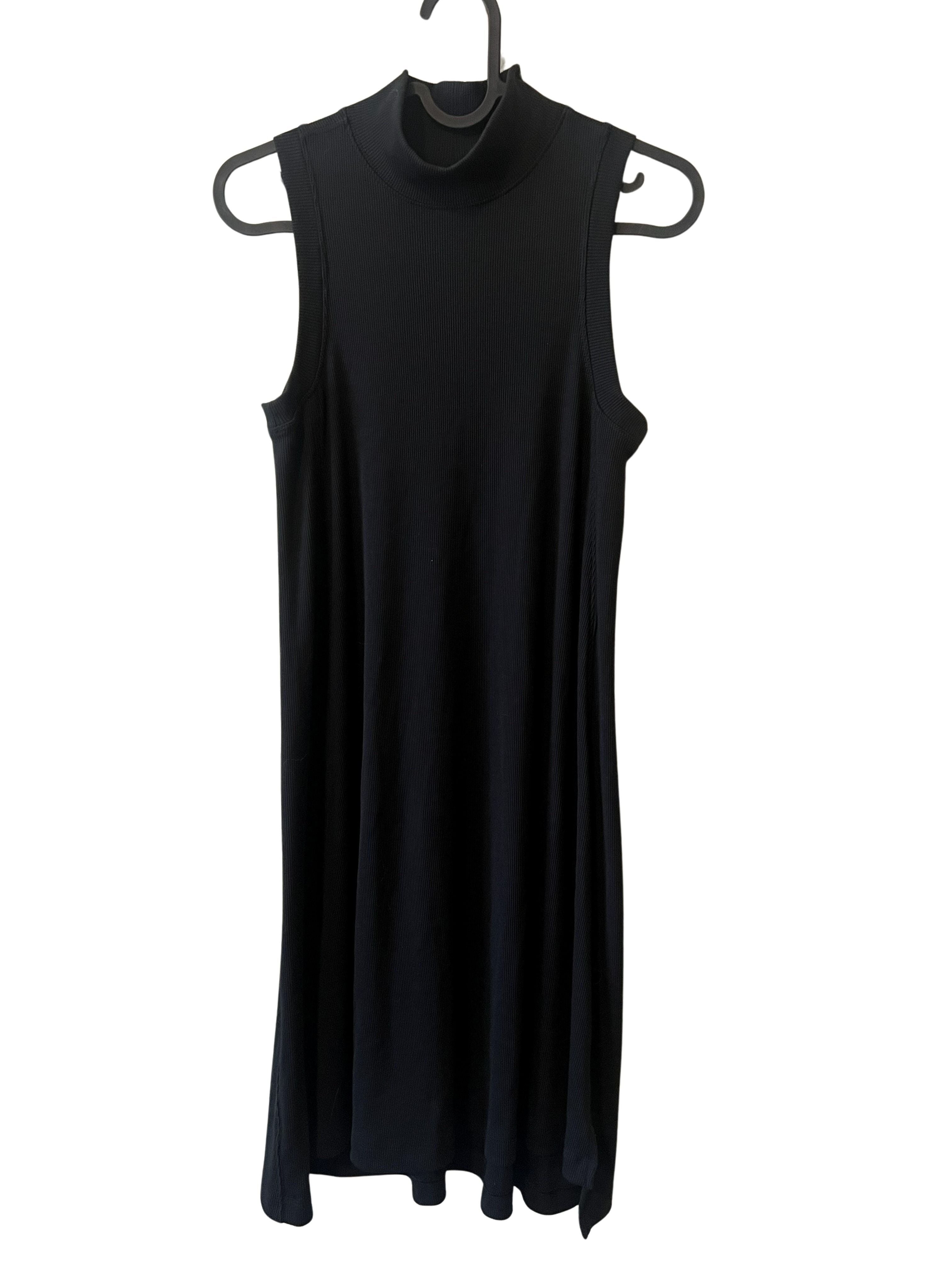 Lululemon Black Ribbed Sleeveless Mock Neck Swing Dress