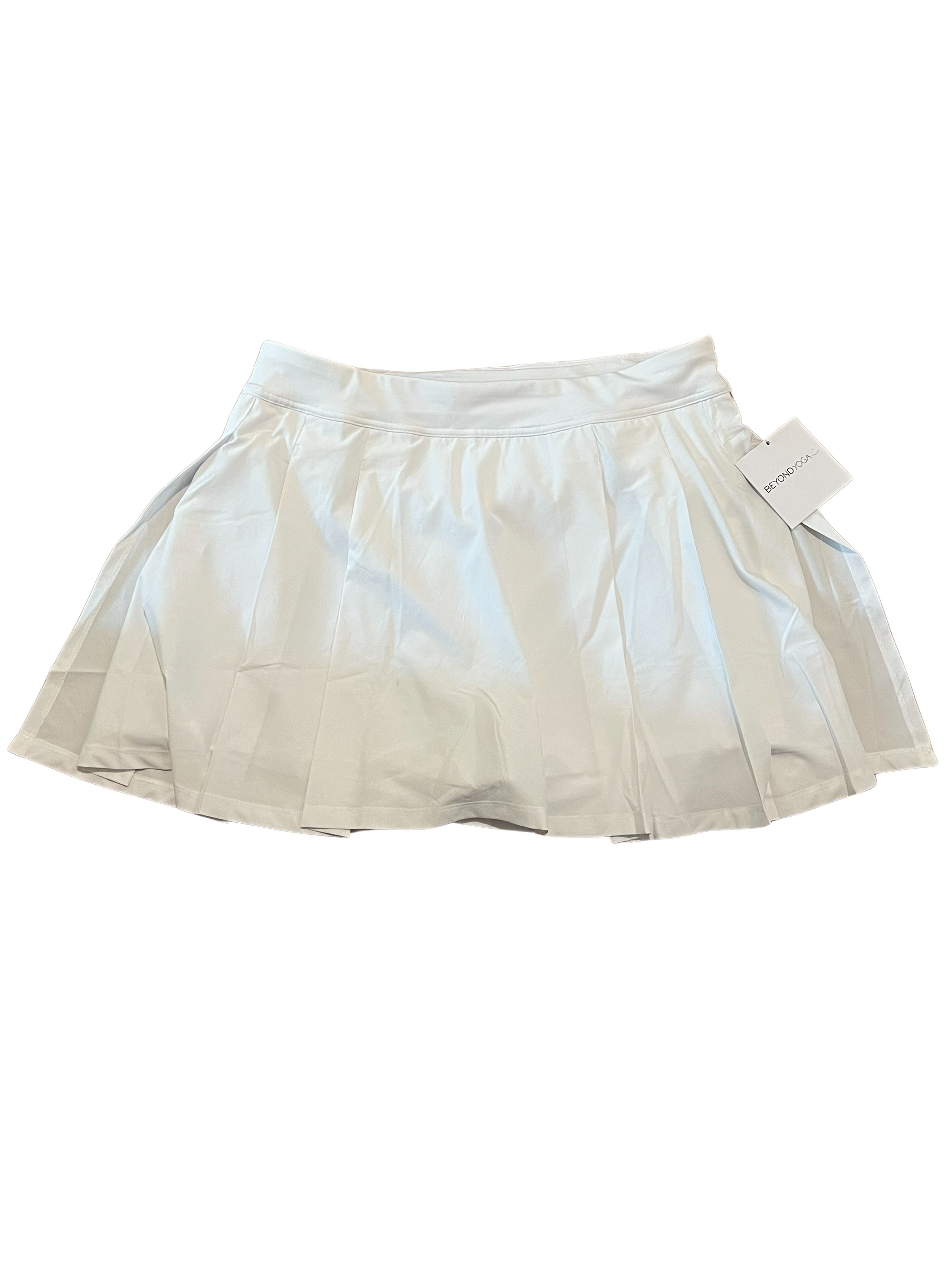 Beyond Yoga White Pleated Athletic Skirt - Size XL