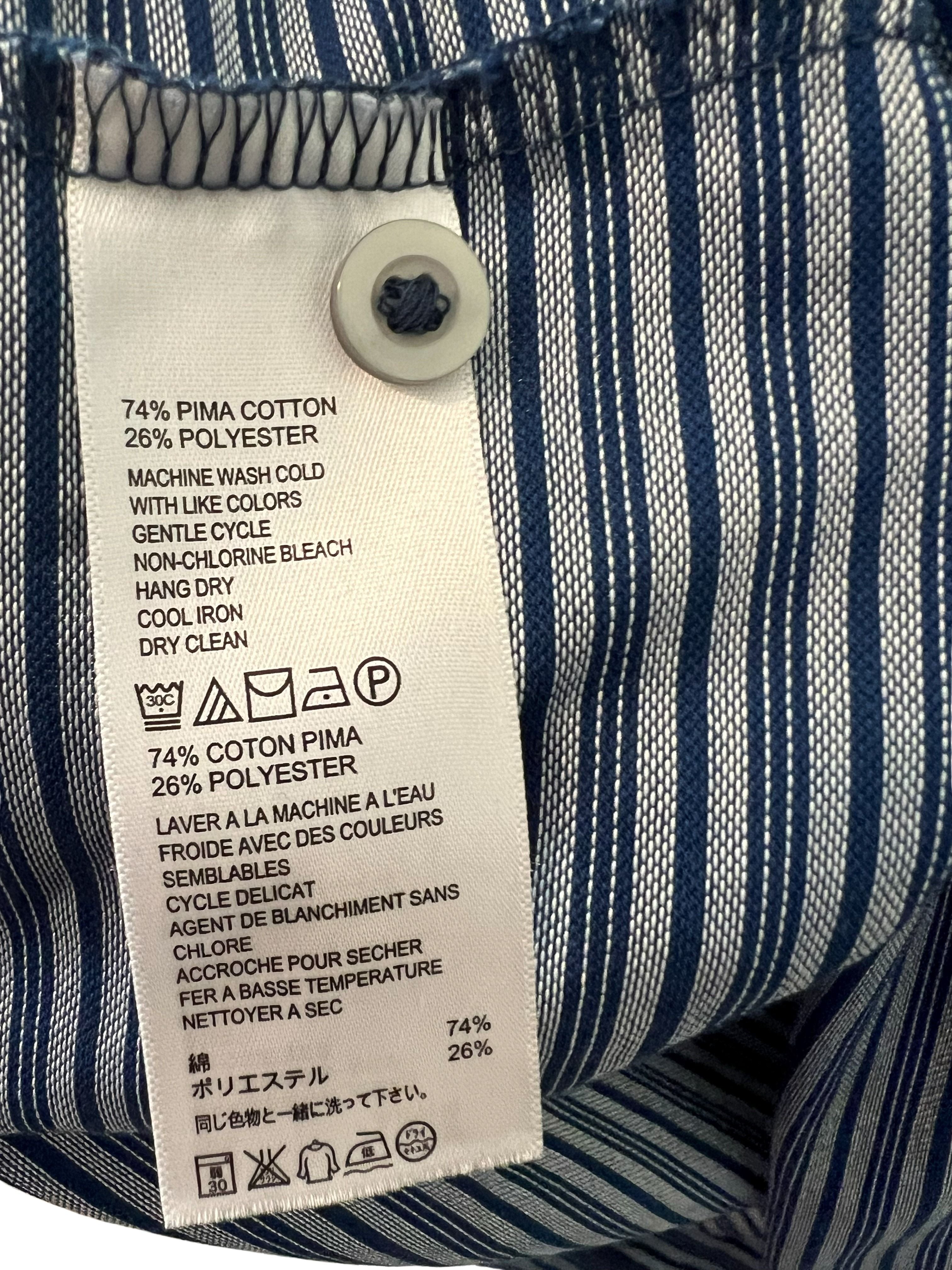 Tommy Bahama Men's XXL Blue Striped Polo Shirt Pima Cotton