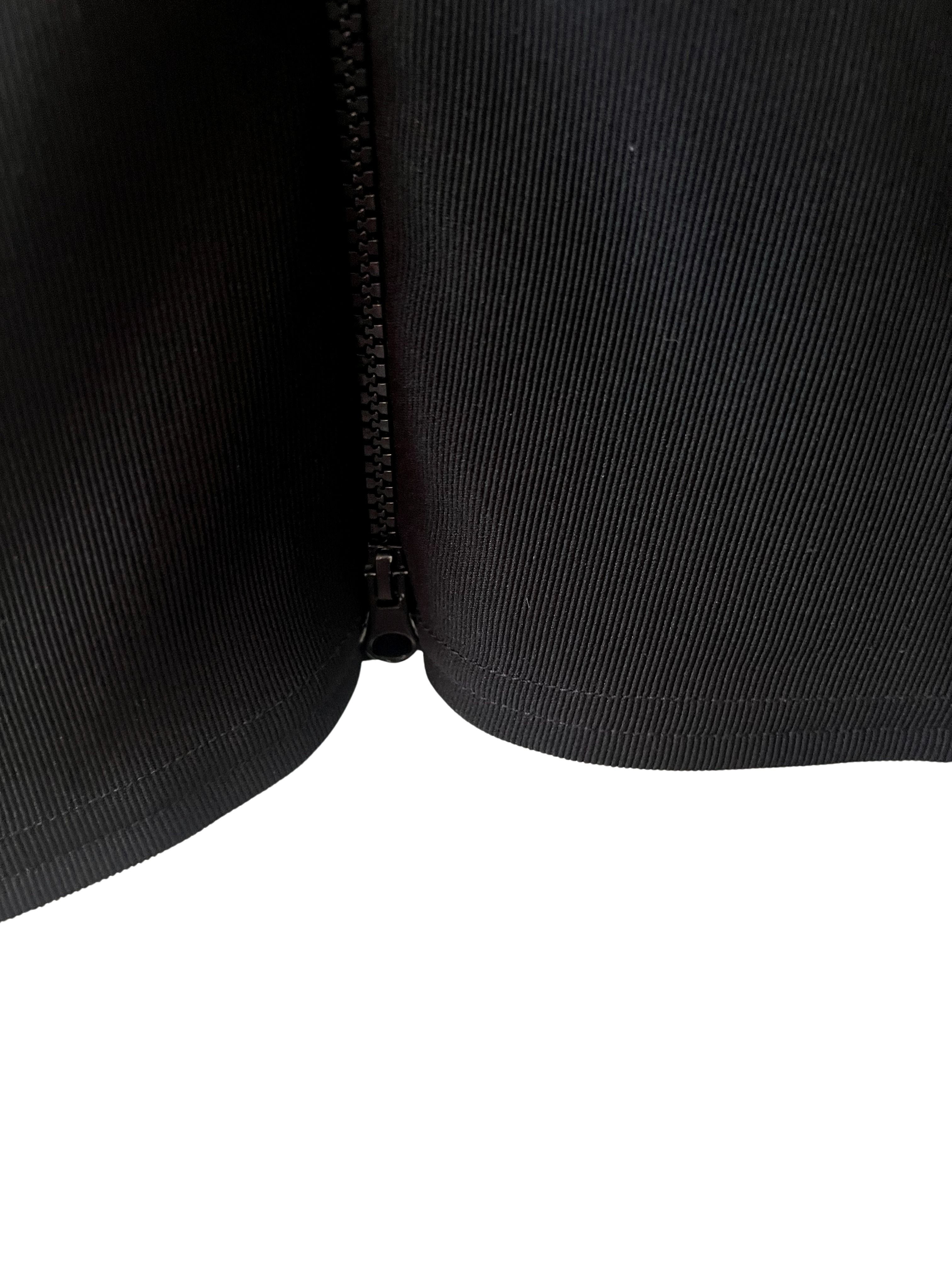 PrettyLittleThing Black Ribbed Zip-Front Bodycon Mini Dress Sz 0