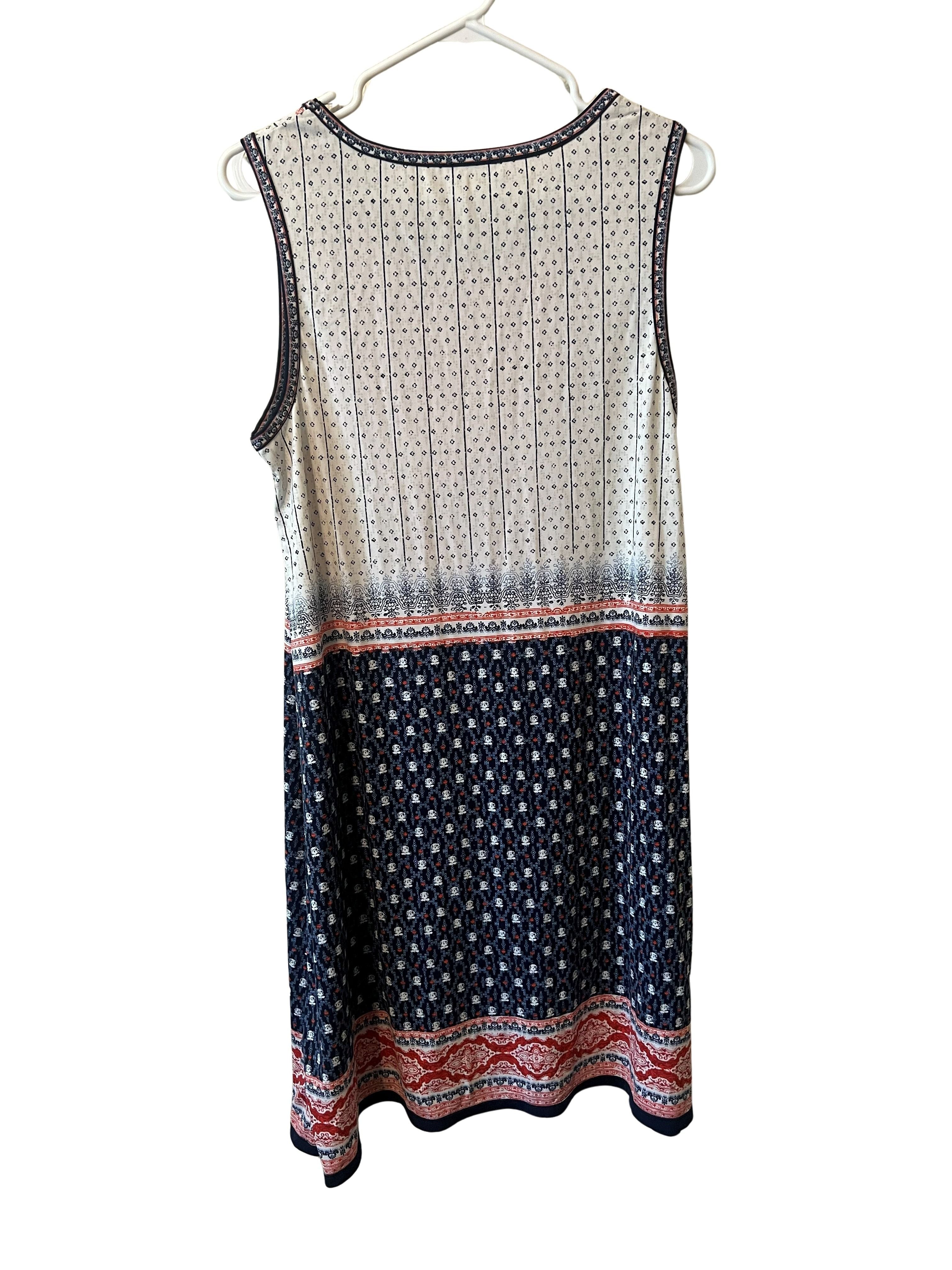 Max Studio Women's L Sleeveless Boho Print Shift Dress