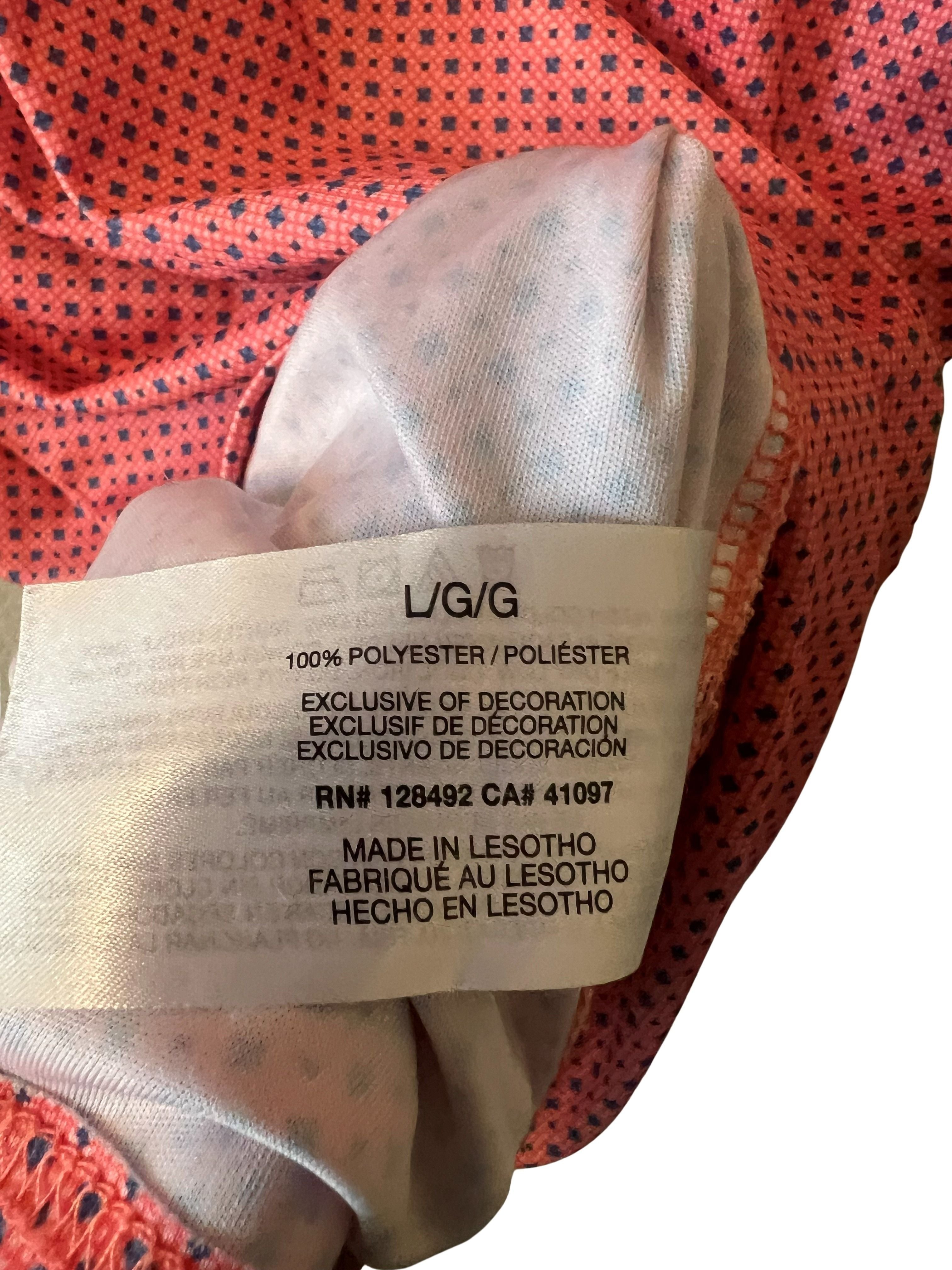 Greg Norman Play Dry Men's Polo Shirt Size L Pink Geometric Print