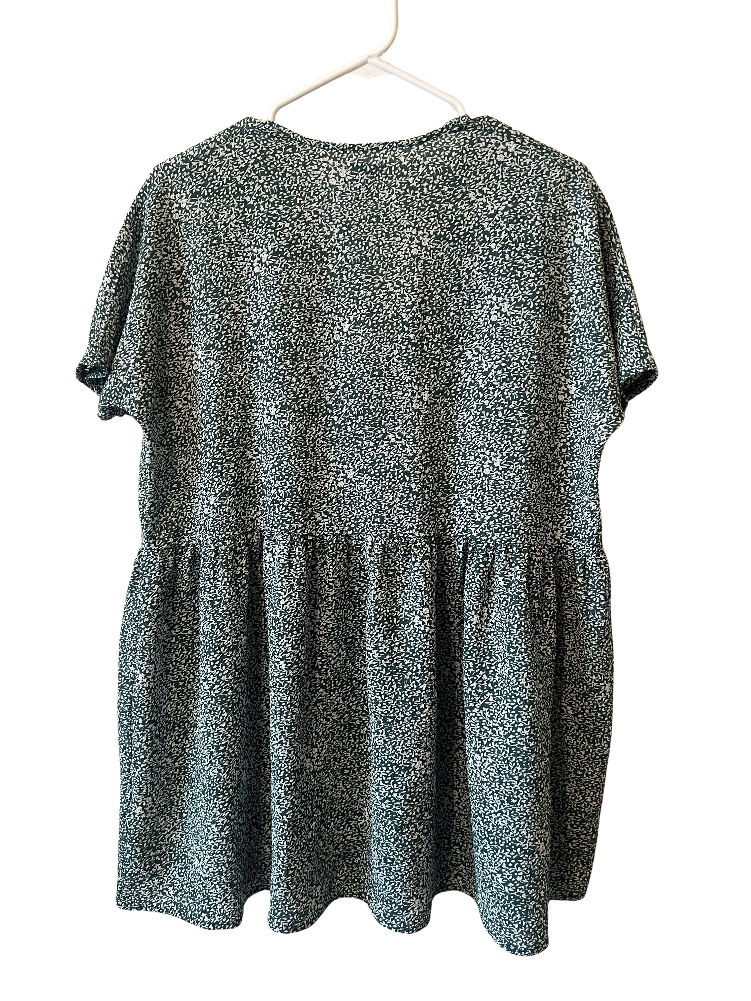 Princess Polly Green Floral Button-Front Babydoll Dress Size 0
