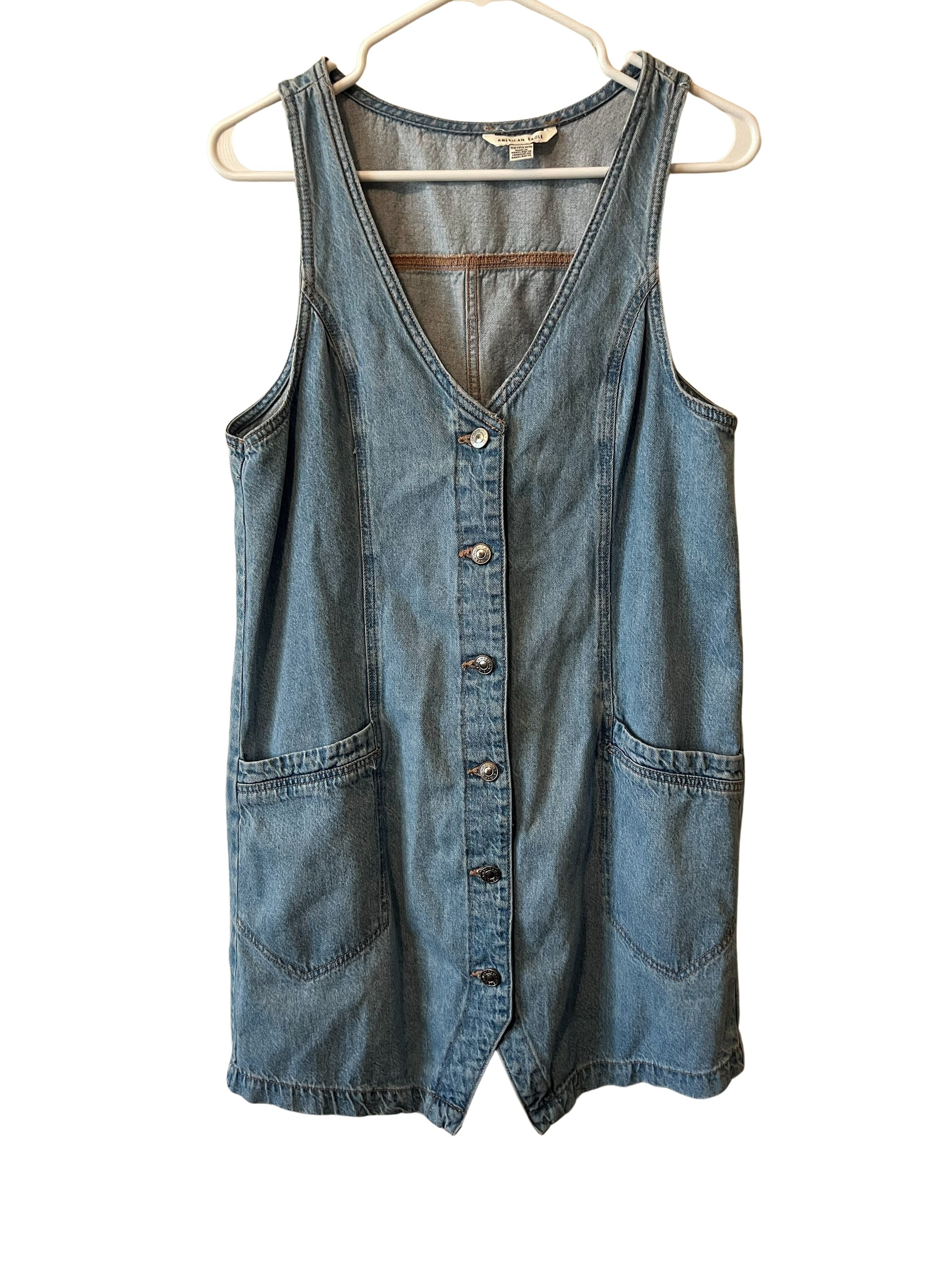 American Eagle Denim Overall Mini Dress - Women's XS