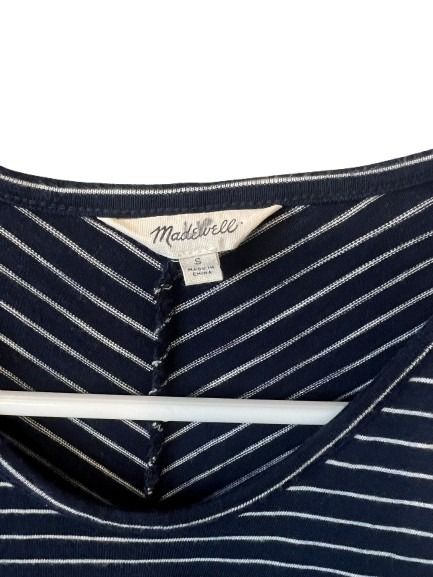 Madewell Navy Striped Sleeveless Swing Dress - Size S
