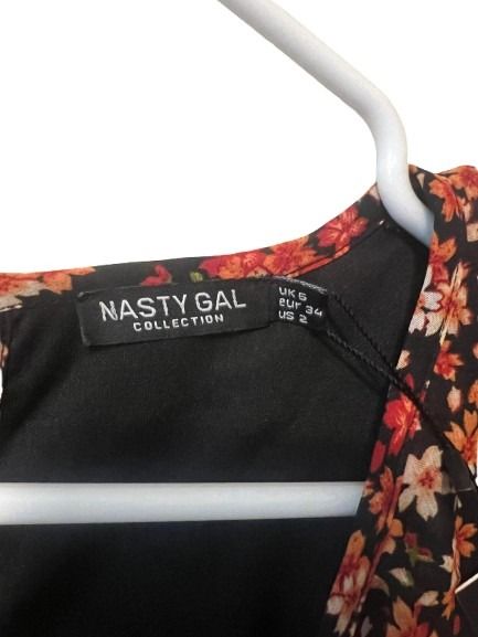 Nasty Gal Collection Floral Ruffle Wrap Dress - US 2 - NWT