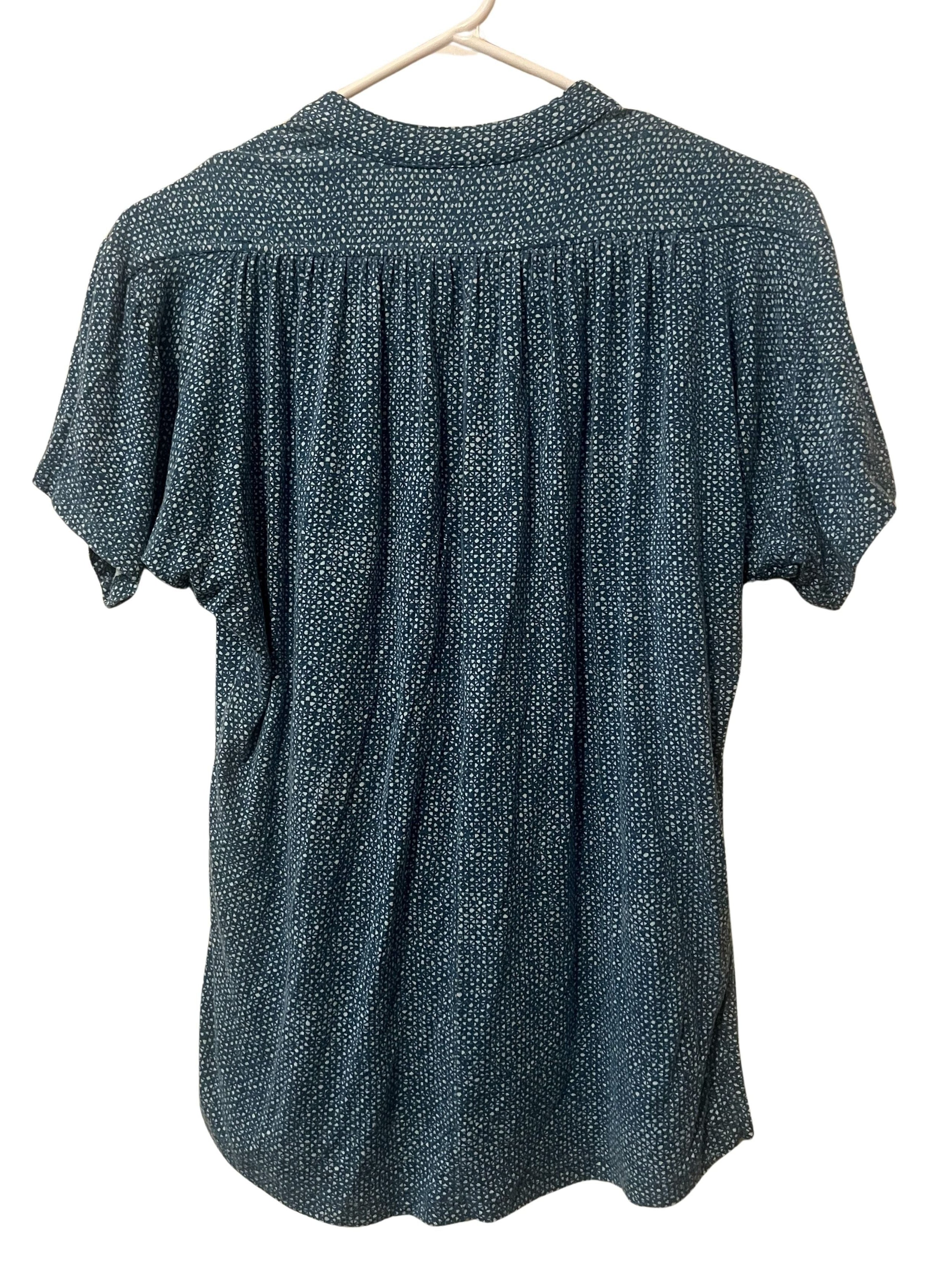 Maeve by Anthropologie Blue Geometric Print Blouse Size XS