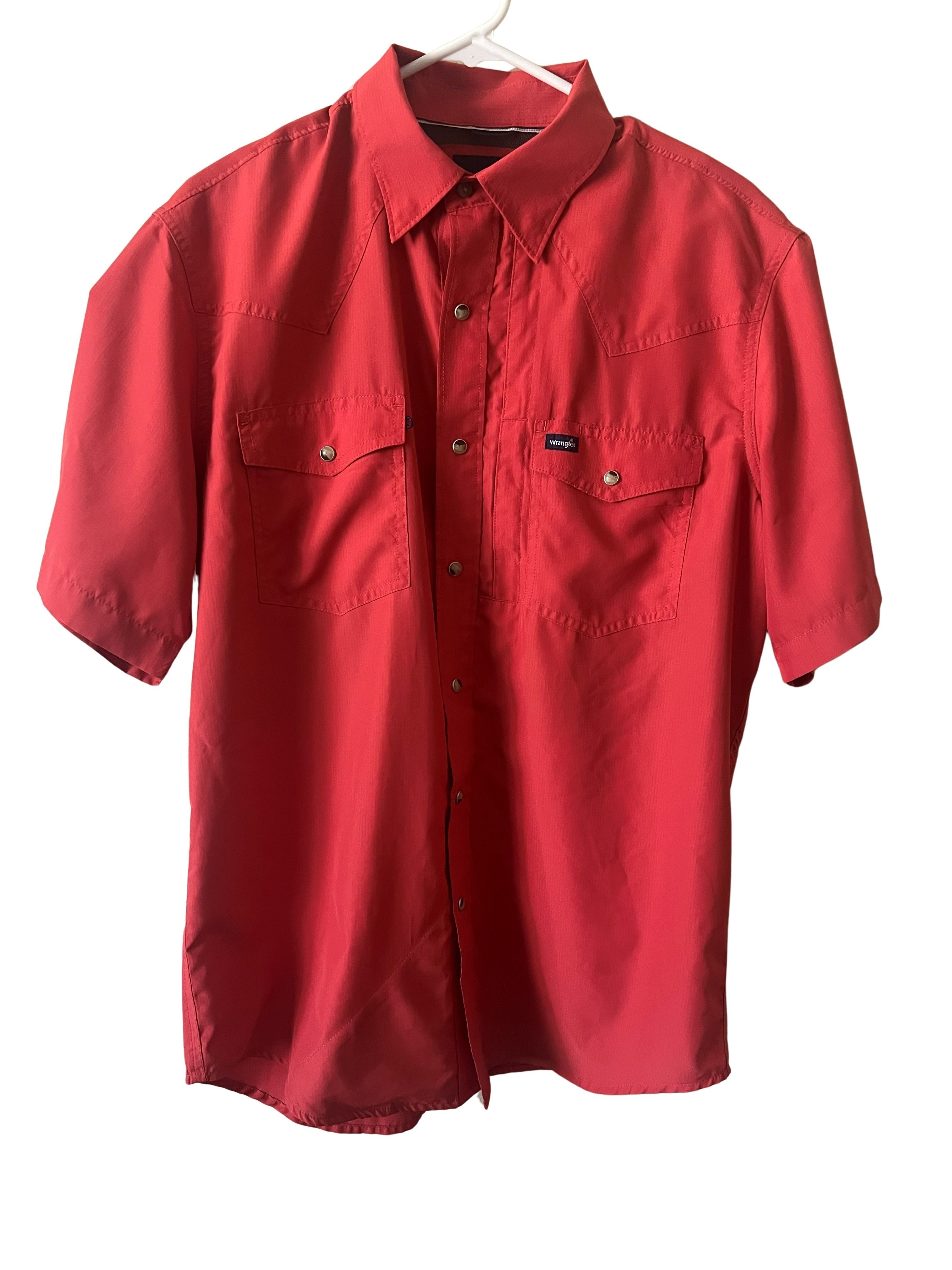 Wrangler Men's Coral Snap-Button Short Sleeve Western Shirt Size M