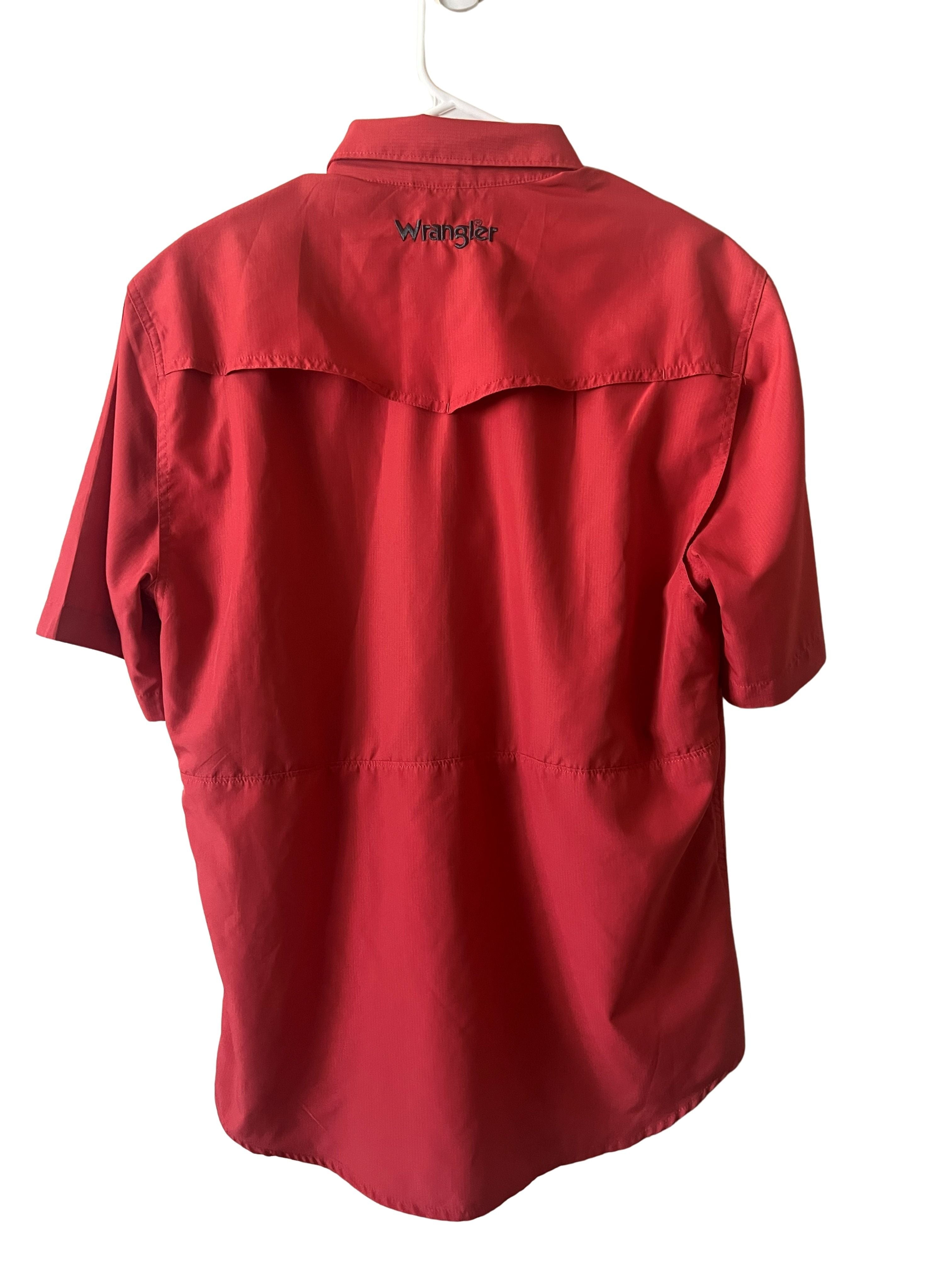 Wrangler Men's Coral Snap-Button Short Sleeve Western Shirt Size M