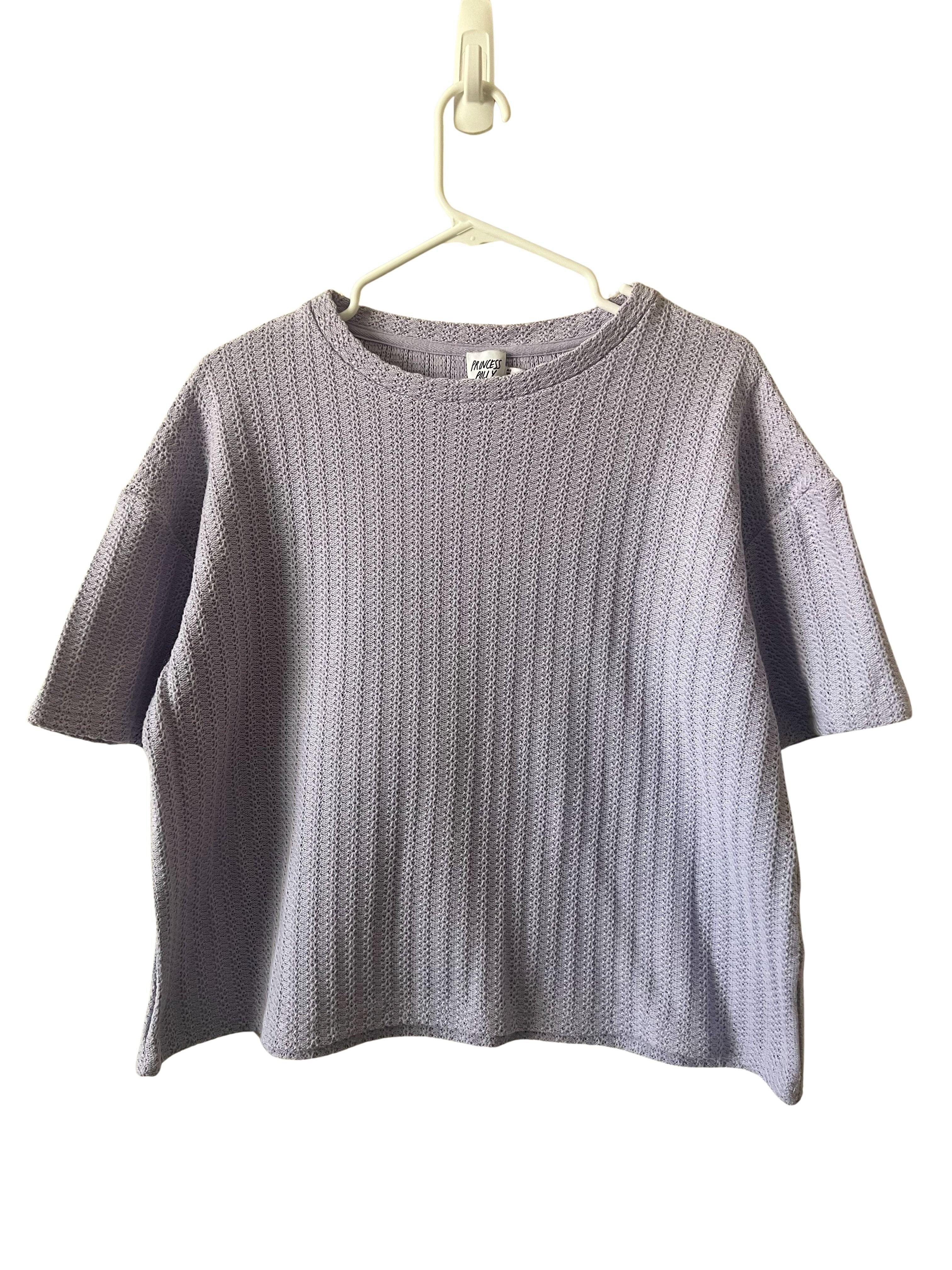 Princess Polly Lavender Ribbed Knit Boxy Top