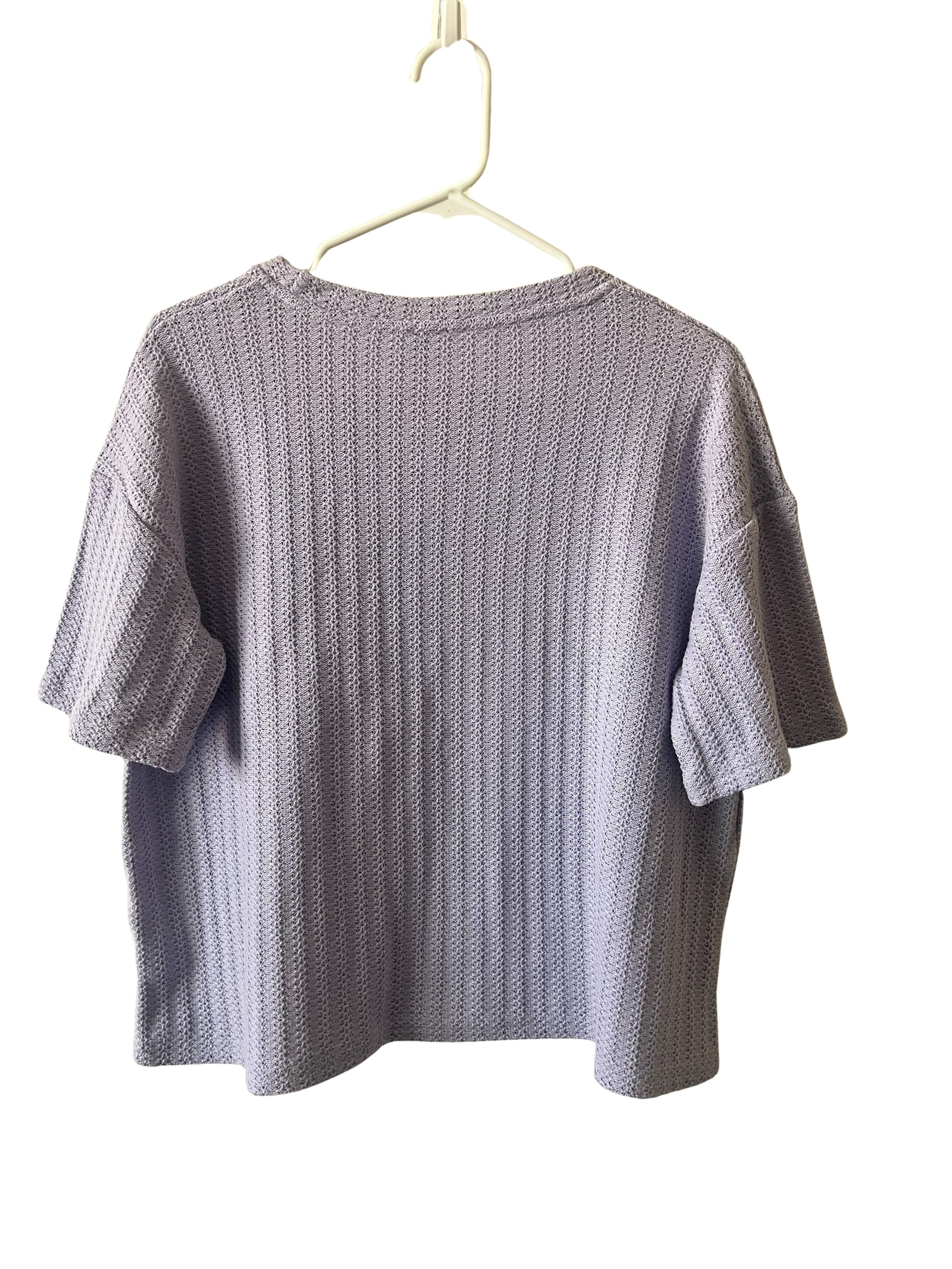 Princess Polly Lavender Ribbed Knit Boxy Top