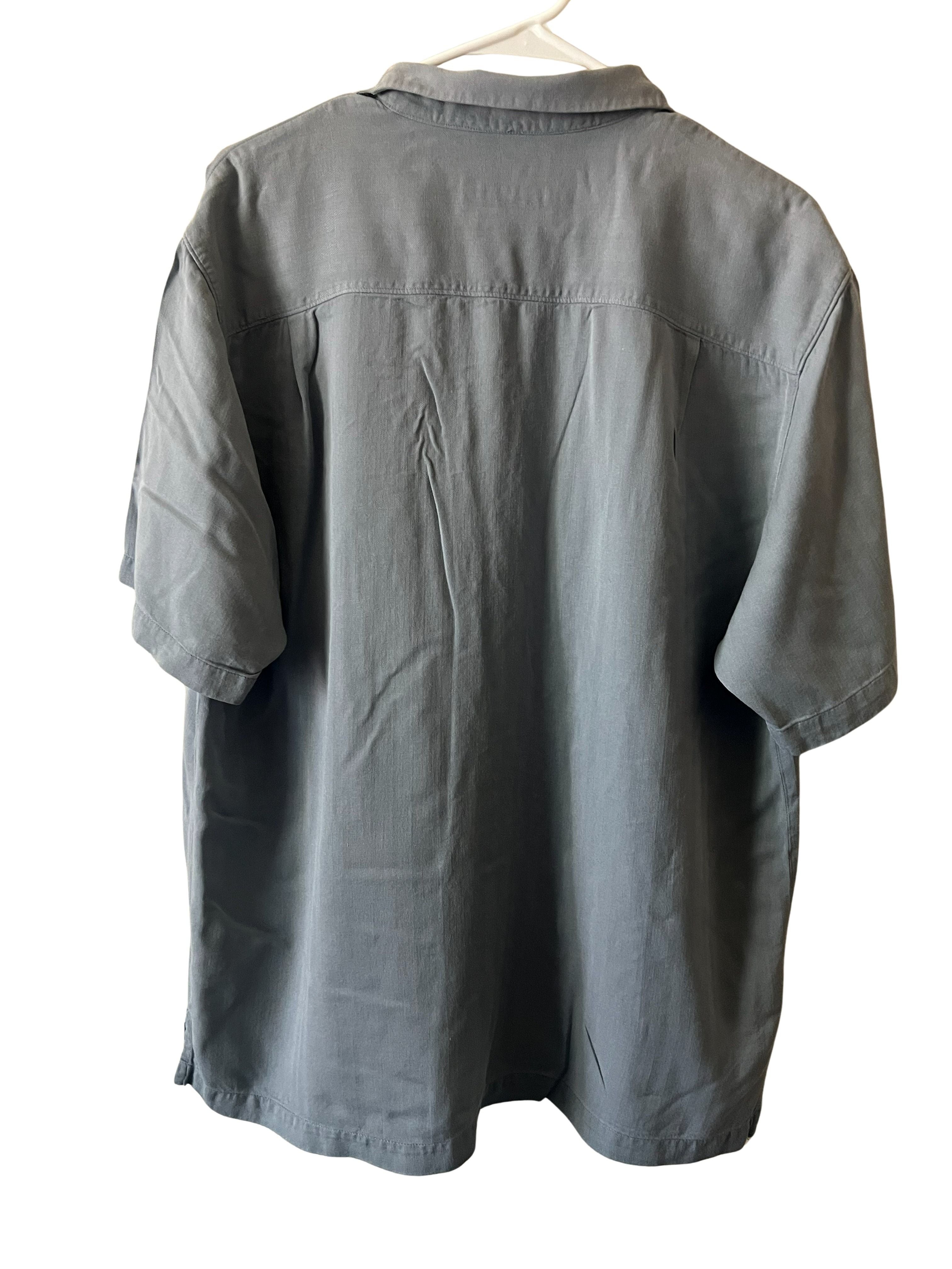 Tommy Bahama Men's Silk Blend Camp Shirt - Gray, Size L