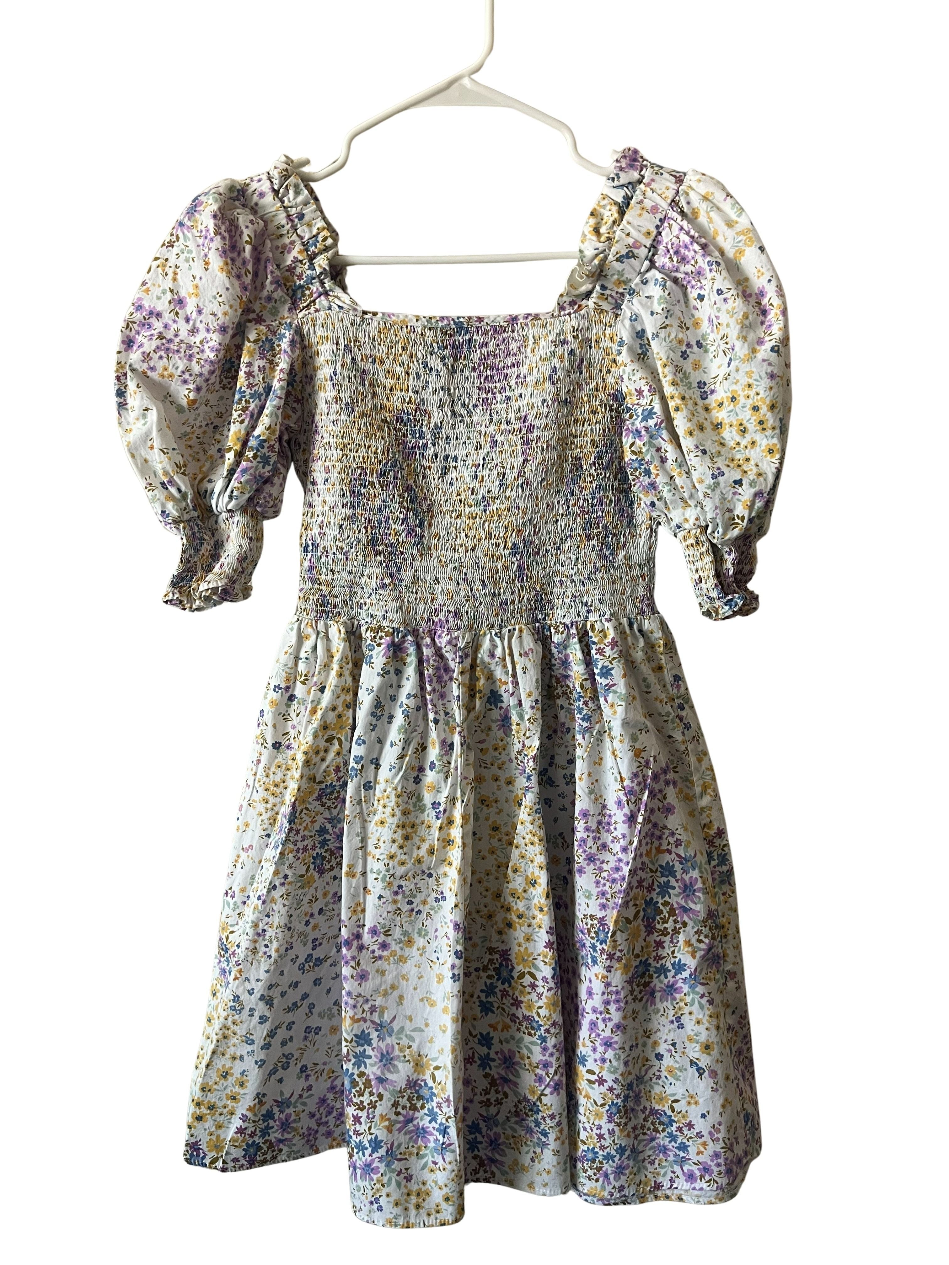 1.State Floral Smocked Puff Sleeve Mini Dress Size XS