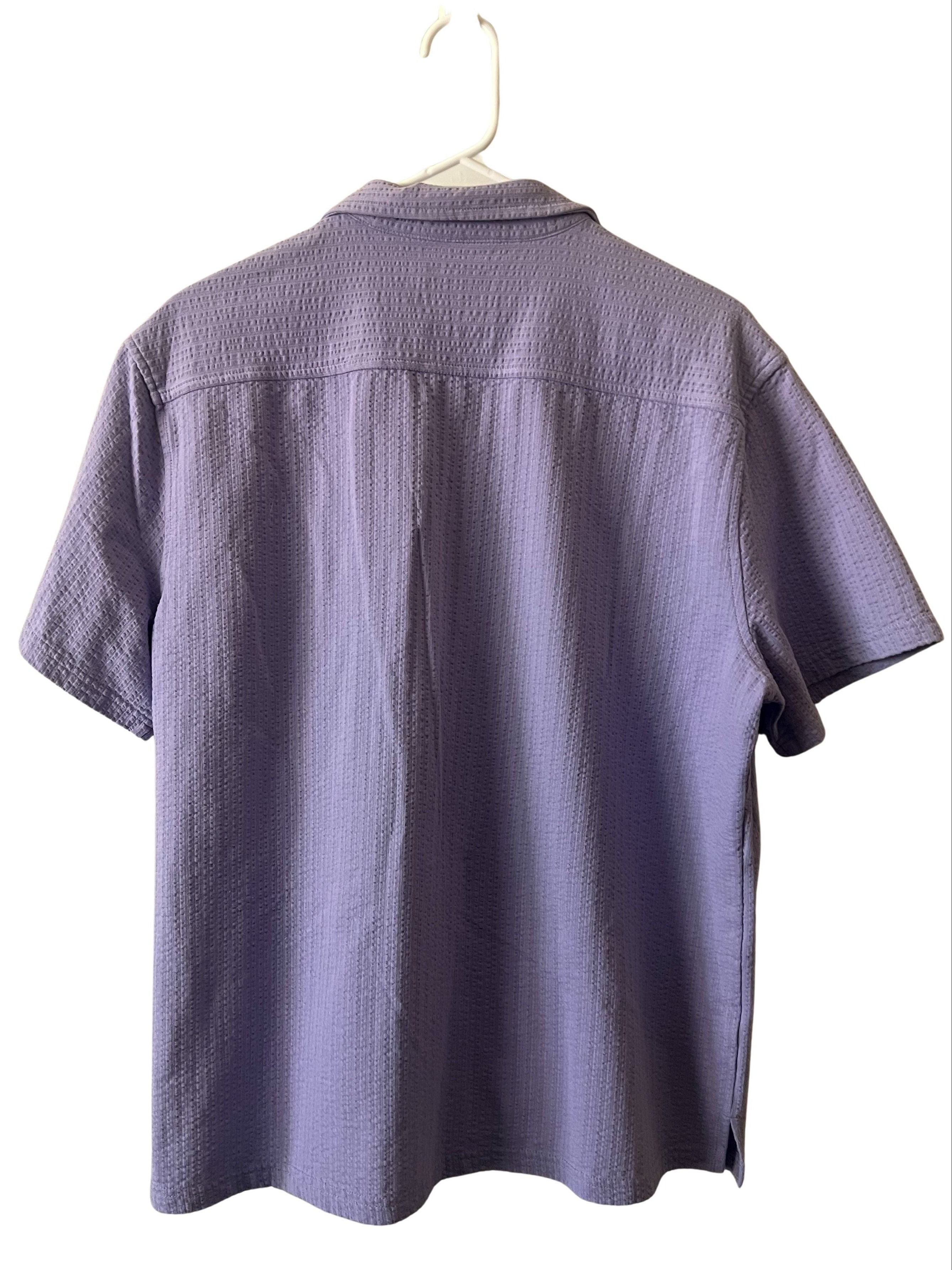 Goodfellow & Co Men's Lavender Seersucker Camp Collar Shirt Size L